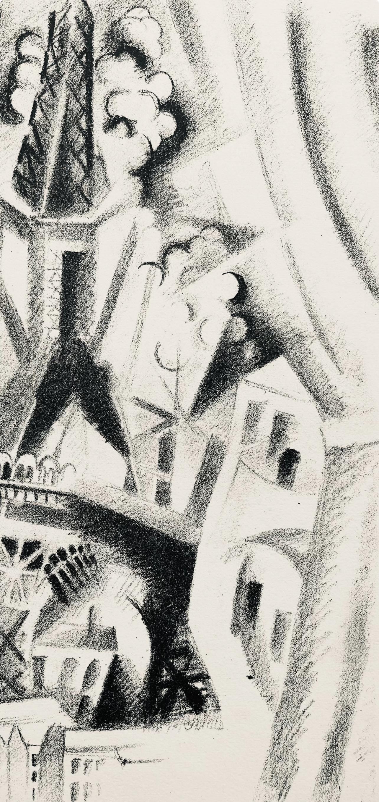 Robert Delaunay, La Tour aux Rideaux (Habasque 720-728), Allo! Paris!, Limited Edition Lithograph