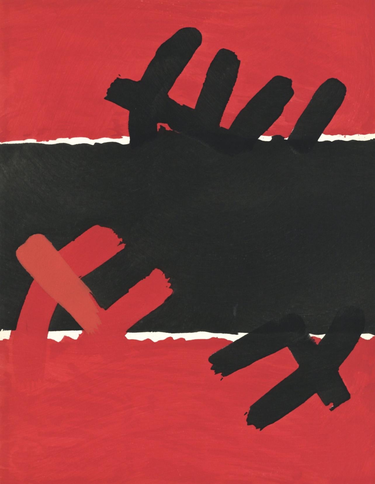 Giuseppe Capogrossi, Surface Rouge et Noire, XXe siècle, Limited Edition Lithograph