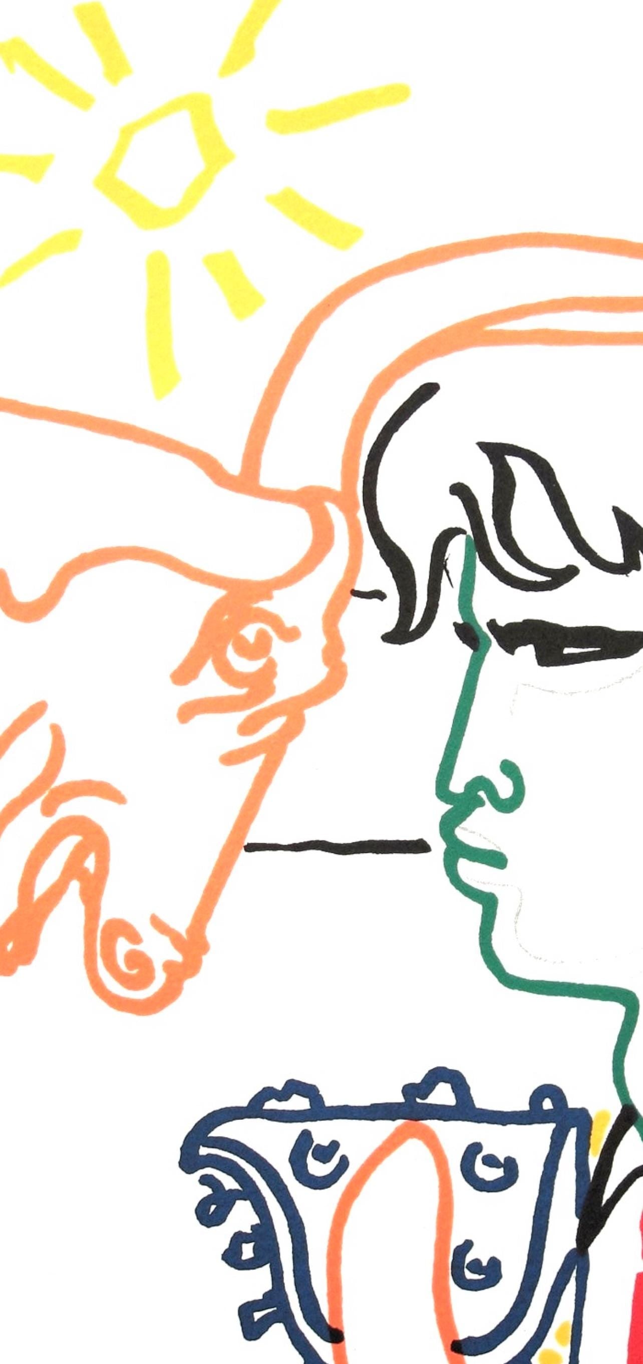 Jean Cocteau, Composition, Taureaux, Limited Edition Lithograph