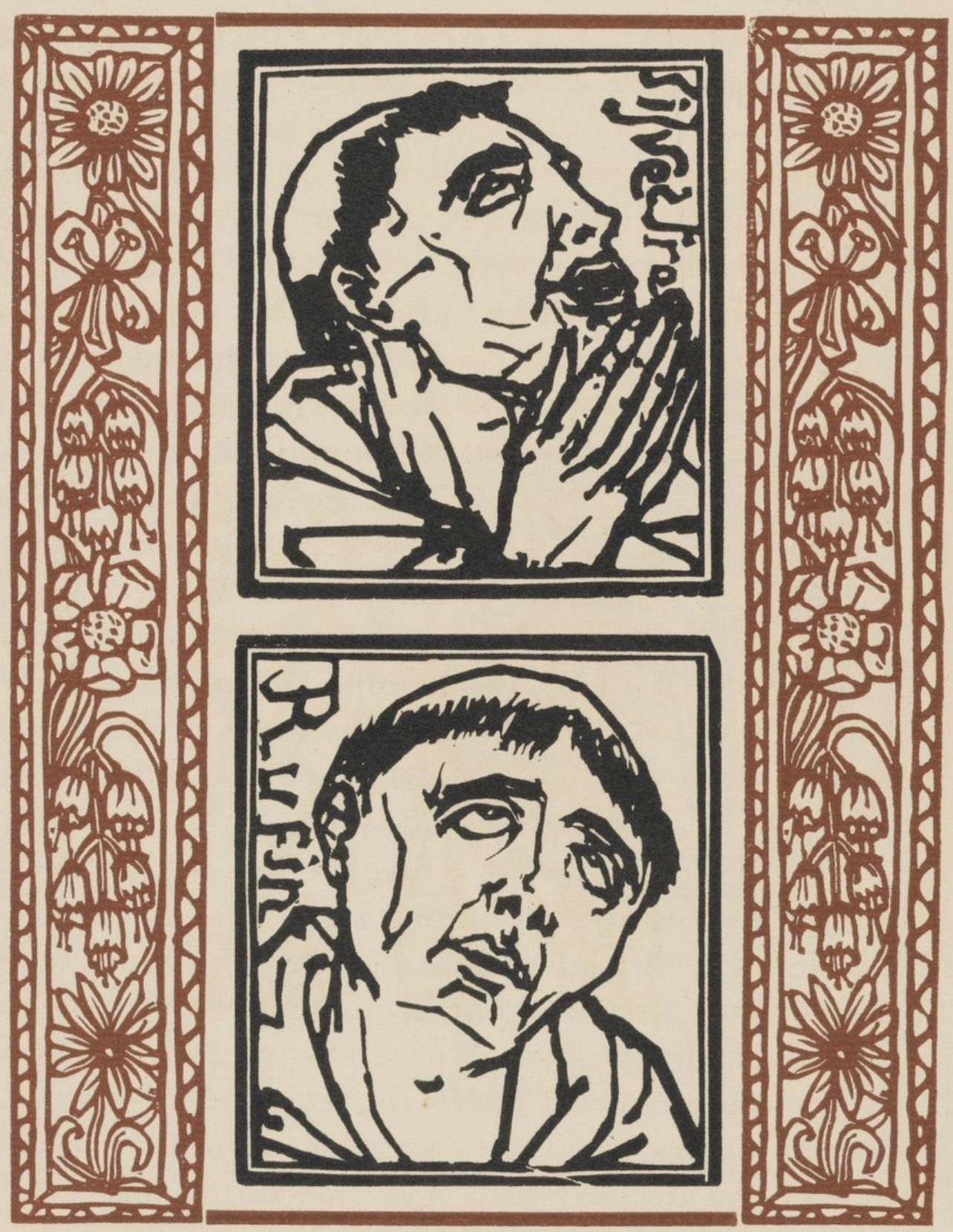 Émile Bernard, Composition (Morane, No. 100), Les Petites Fleurs de St. Françoise, Limited Edition Woodcut