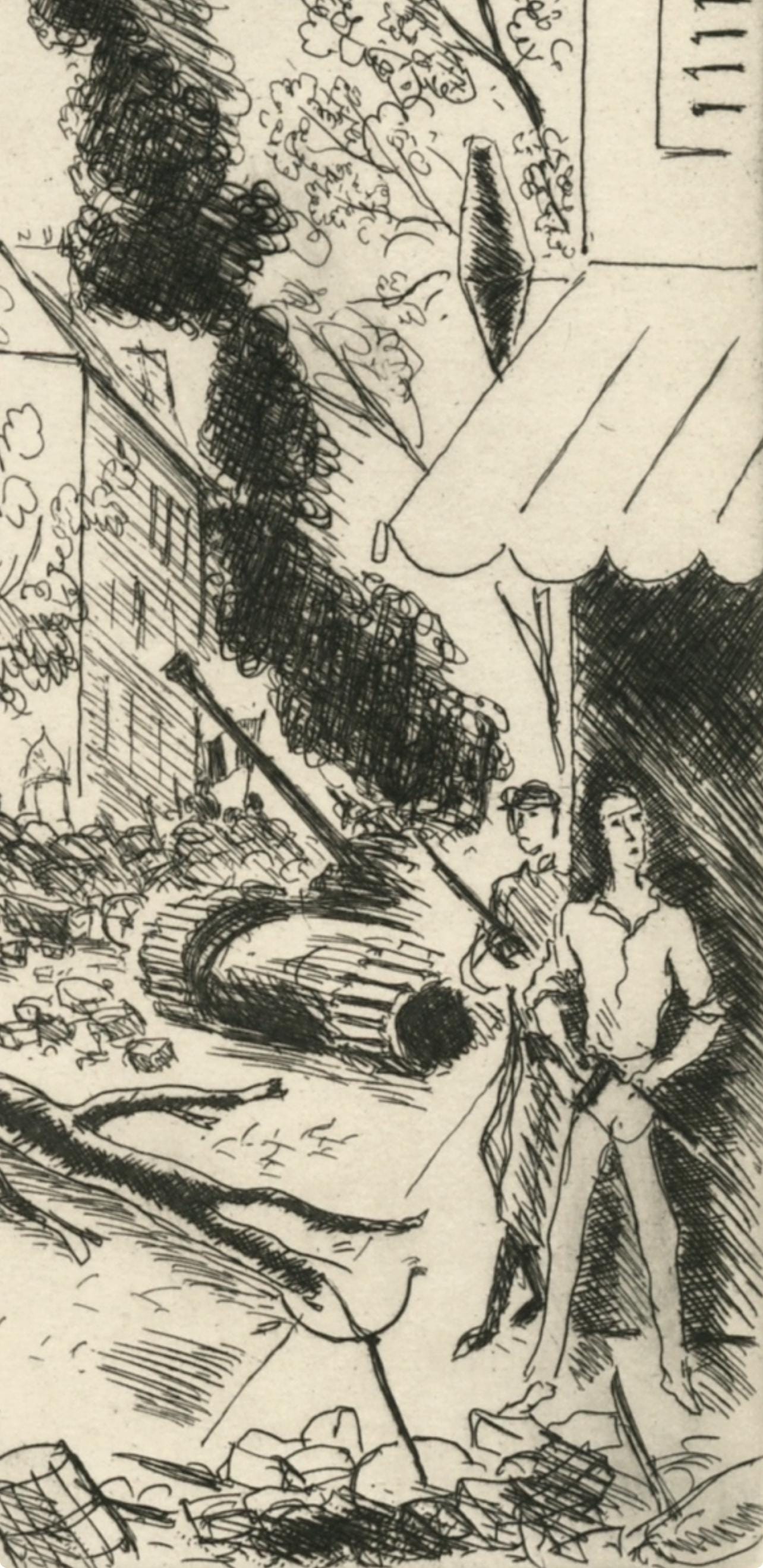 André Dignimont, Composition, Jours de gloire, Histoire de la libération de Paris, Limited Edition Etching