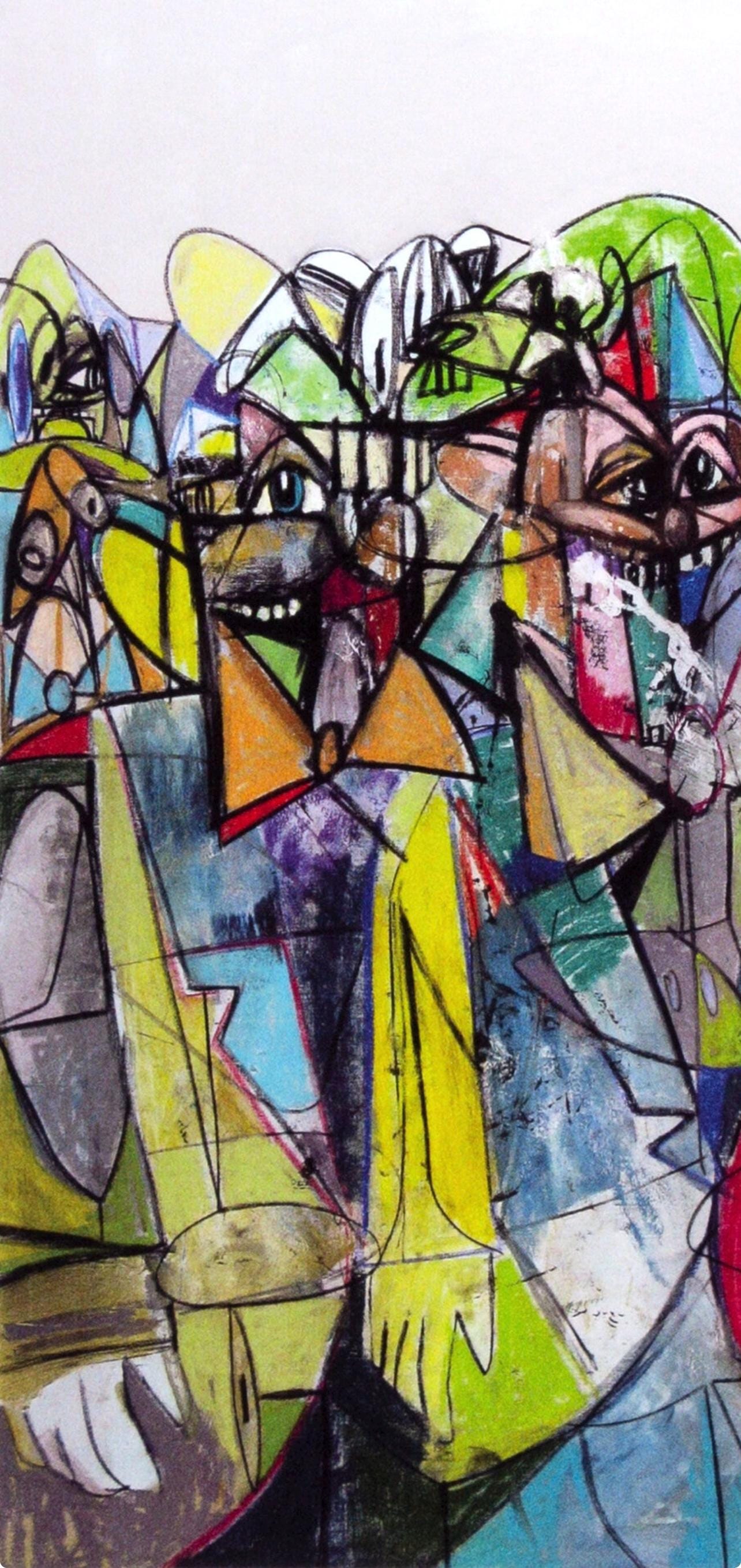 George Condo, Compression II, Drawing Paintings, Limited Edition Four Color Process Print