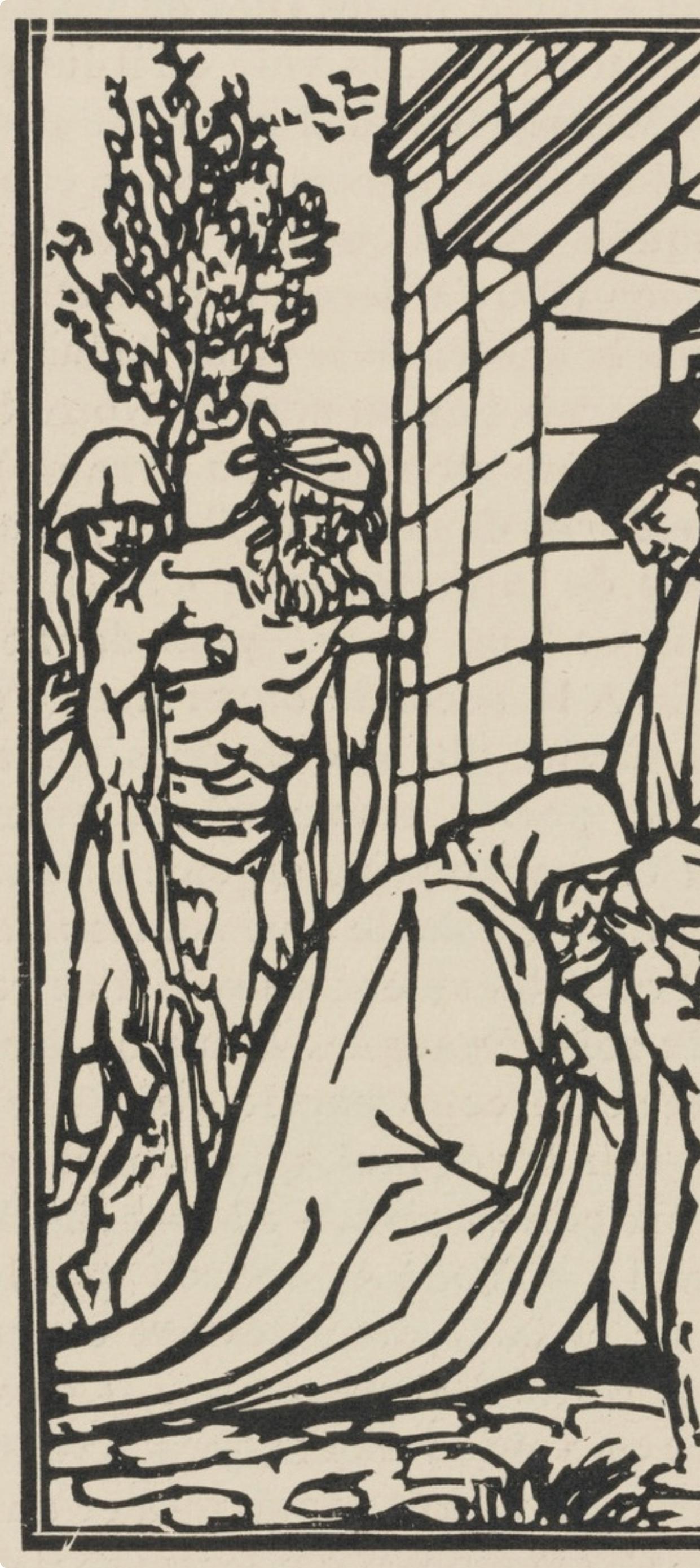 Émile Bernard, Composition (Morane, No. 100), Les Petites Fleurs de St. Françoise, Limited Edition Woodcut