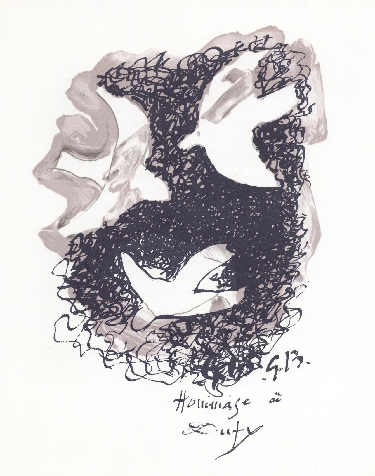 Georges Braque, Composition, Lettre à mon peintre Raoul Dufy, Limited Edition Lithograph