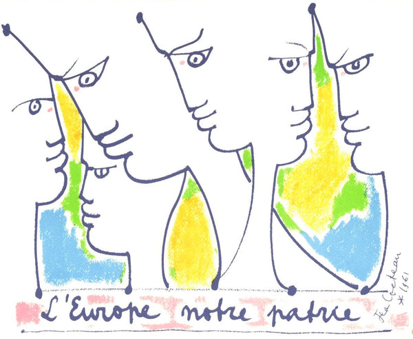 Jean Cocteau, Composition, Nous croyons en l'Europe, Limited Edition Silkscreen