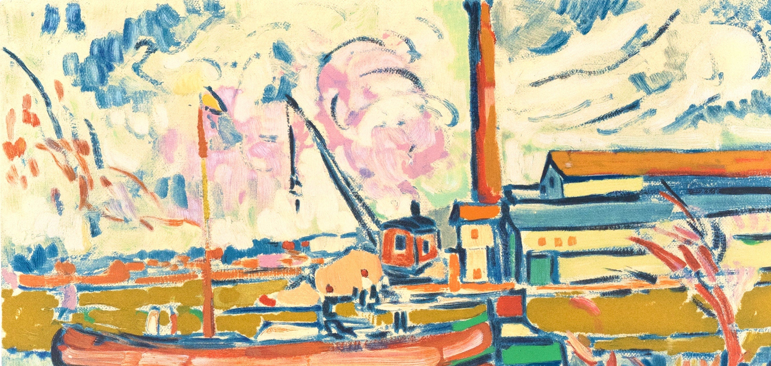 Maurice de Vlaminck, Paysage à Chatou, Fauves, Collection Pierre Lévy, Limited Edition Lithograph