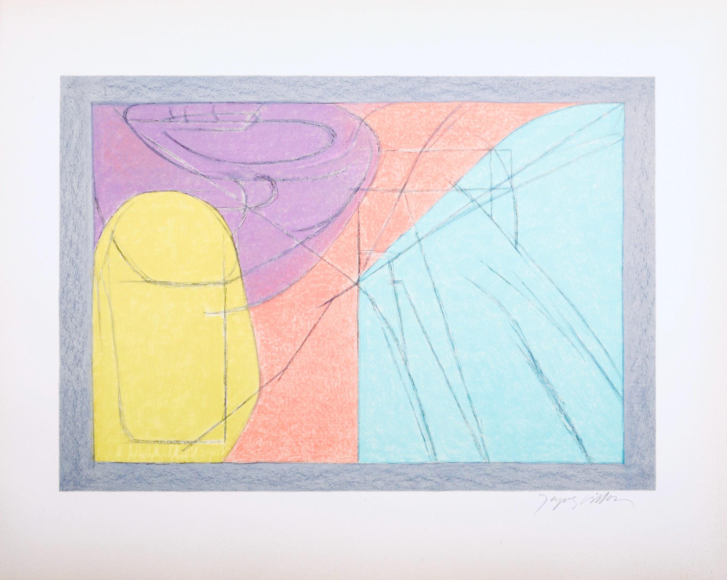 Jacques Villon, Composition (Ginestet/Pouillon 65-72), Jacques Villon, Huit lithographies, Limited Edition Lithograph