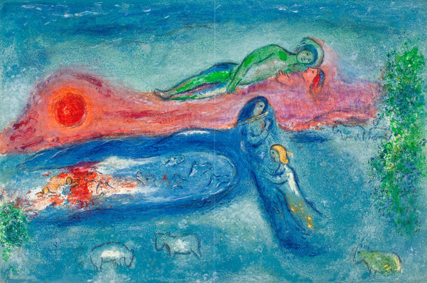 Marc Chagall, La Mort de Dorcon, Daphnis et Chloé, Limited Edition Héliogravure