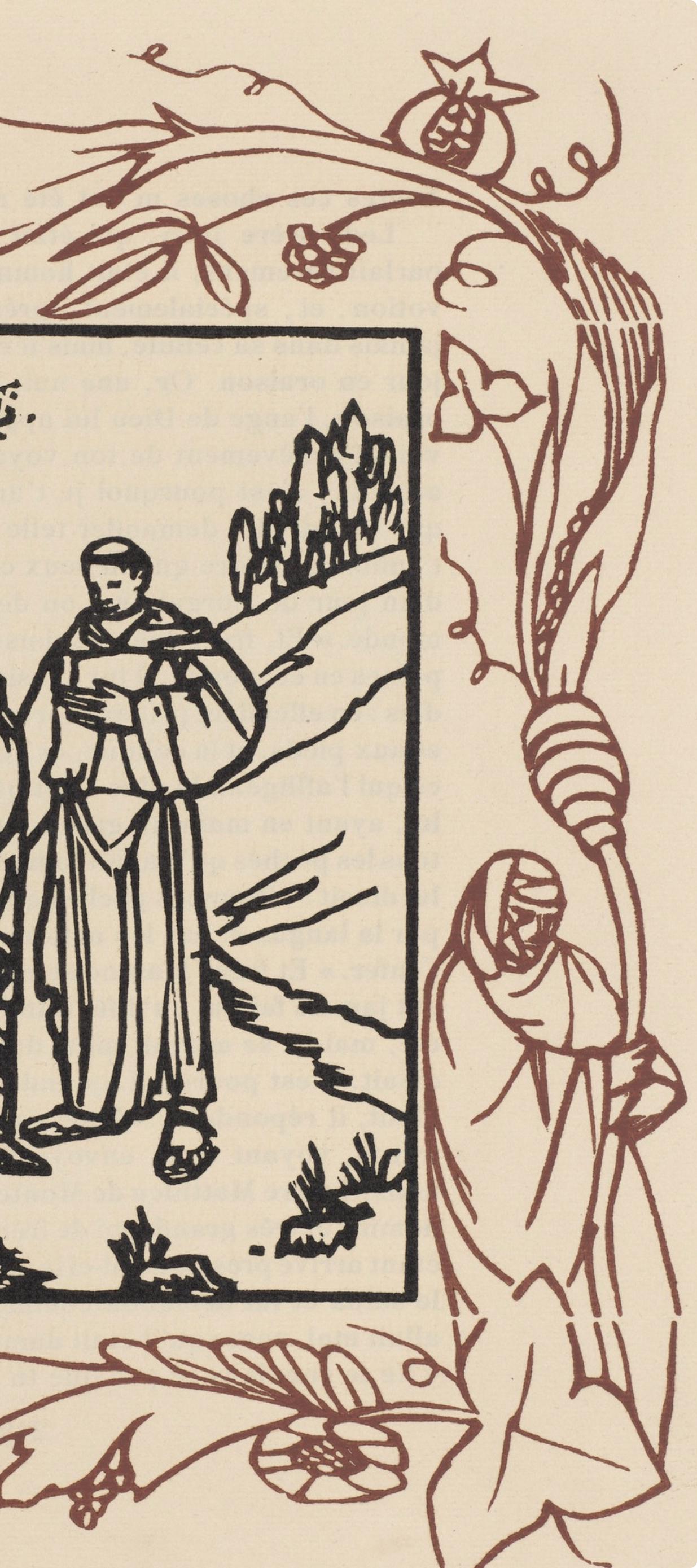 Émile Bernard, Composition (Morane, No. 100), Les Petites Fleurs de St. Françoise, Limited Edition Woodcut