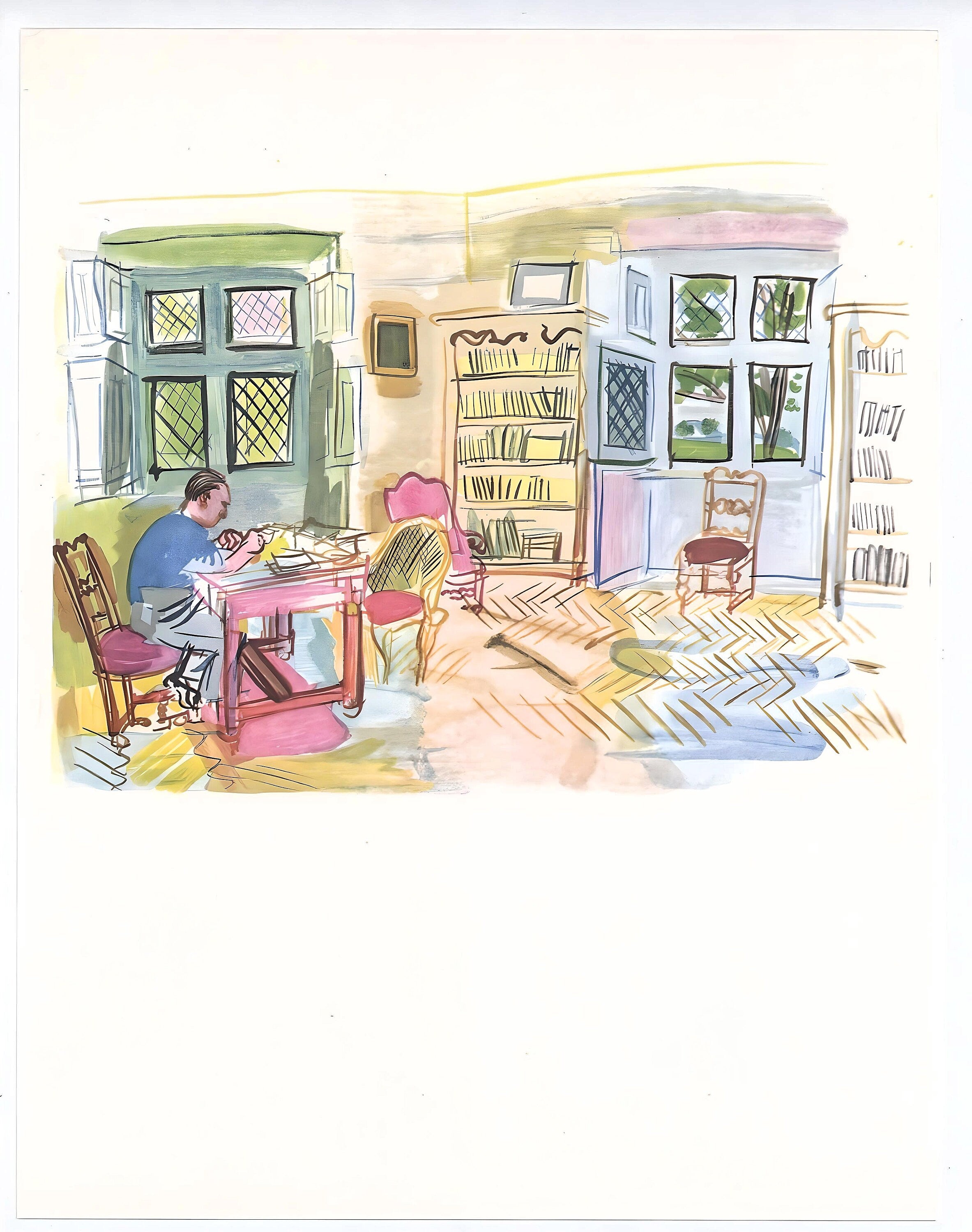 Raoul Dufy, L'auteur dans son cabinet de travail, Vacances forcées
