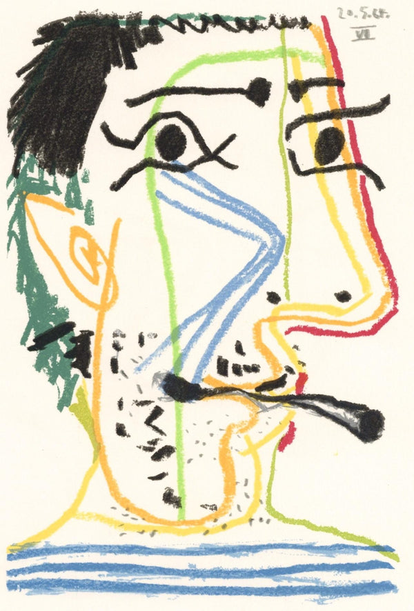 Pablo Picasso, Composition, Le Goût du Bonheur (Cramer 148; Bloch 2013), Limited Edition Mixed Media Lithograph