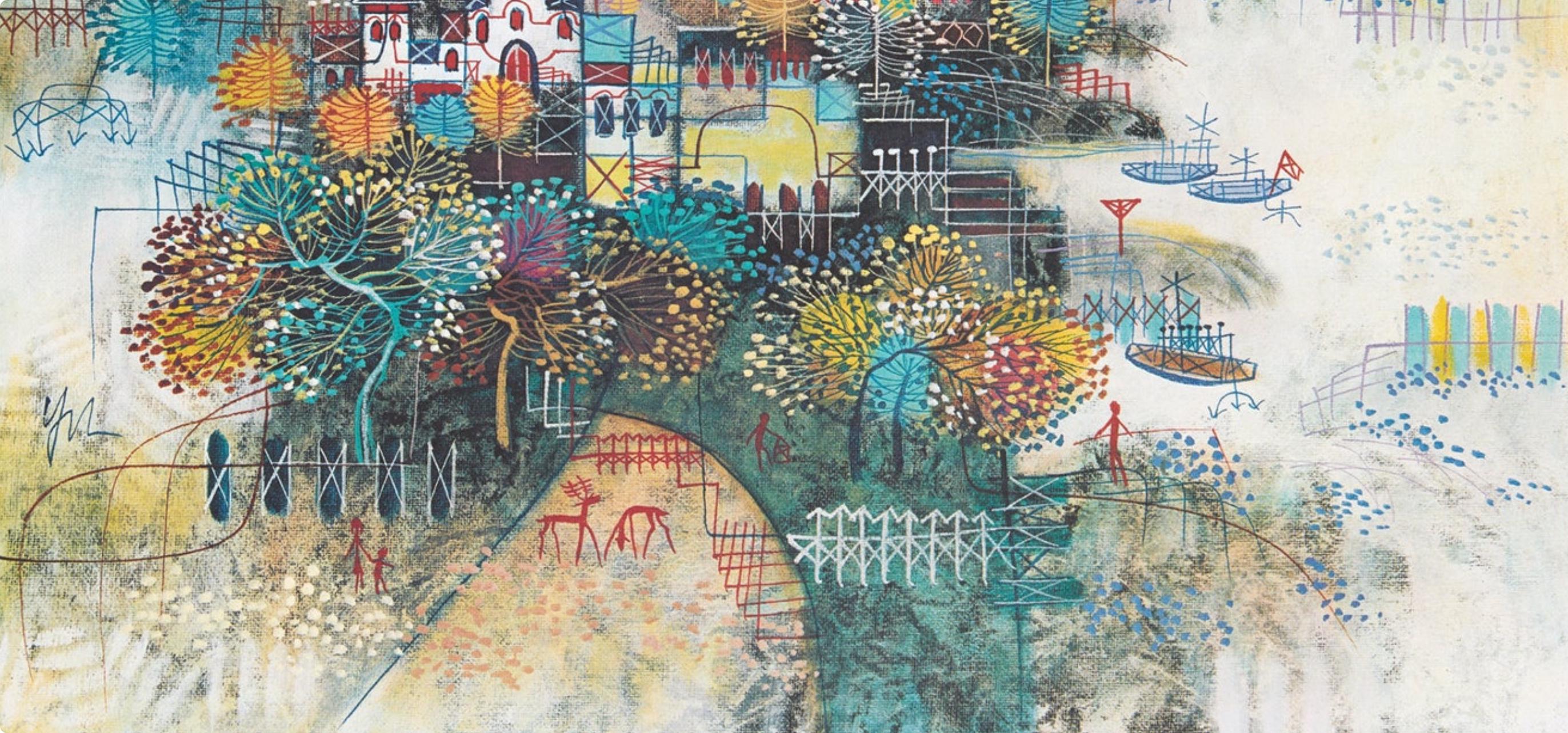 Heshi Yu, Springtime, Original Edition Offset Lithograph