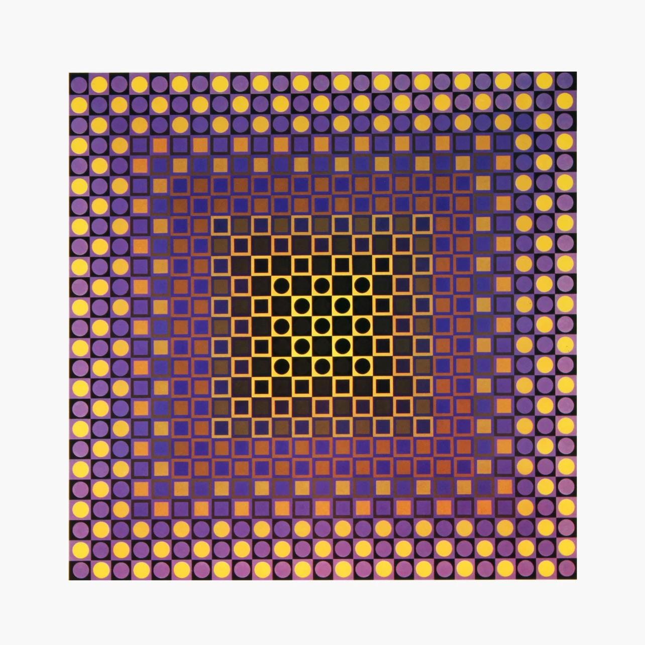 Victor Vasarely, Composition, Folklore Planétaire, Limited Edition Héliogravure