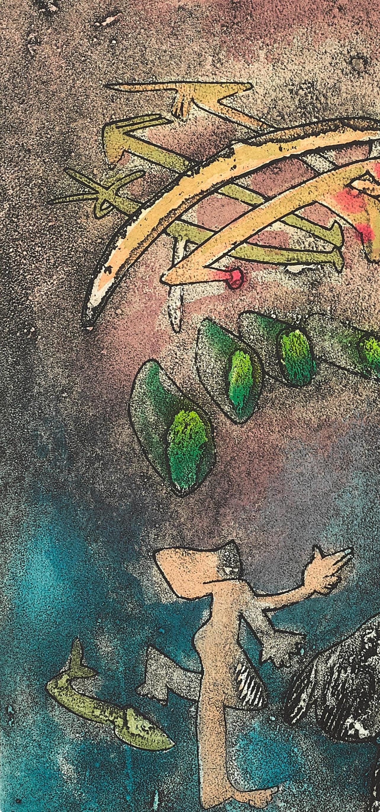Roberto Matta, Composition (Sabatier 393), Centre Noeuds, Limited Edition Etching