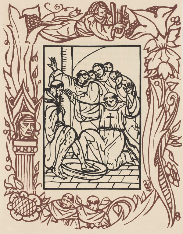 Émile Bernard, Composition (Morane, No. 100), Les Petites Fleurs de St. Françoise, Limited Edition Woodcut