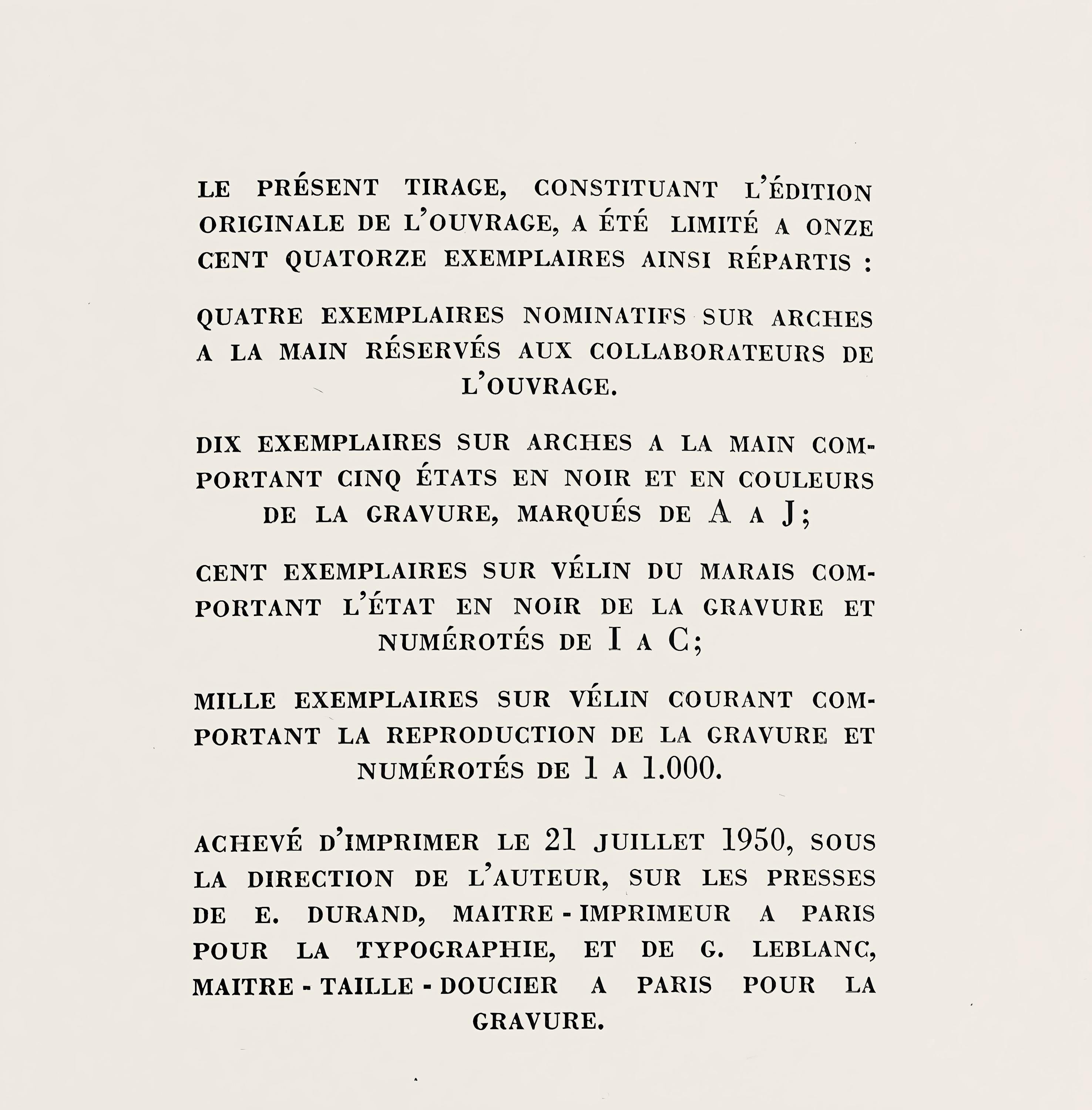 Pablo Picasso, Pour Roby, Noir (Bloch 680; Cramer 57), L'Âge de Soleil, Limited Edition Engraving