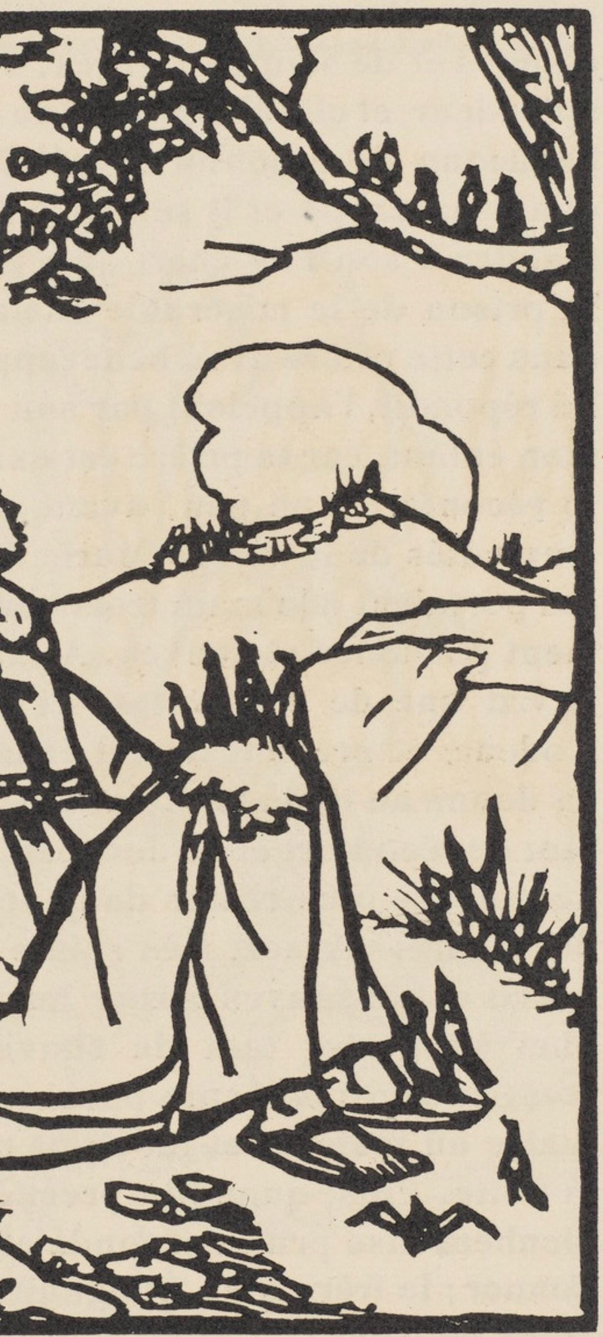 Émile Bernard, Composition (Morane, No. 100), Les Petites Fleurs de St. Françoise, Limited Edition Woodcut