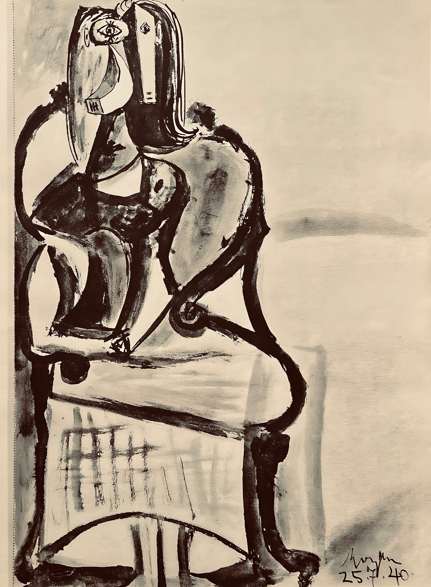 Pablo Picasso, Composition, Carnet de dessins de Picasso, Cahiers d’Art, Limited Edition Lithograph