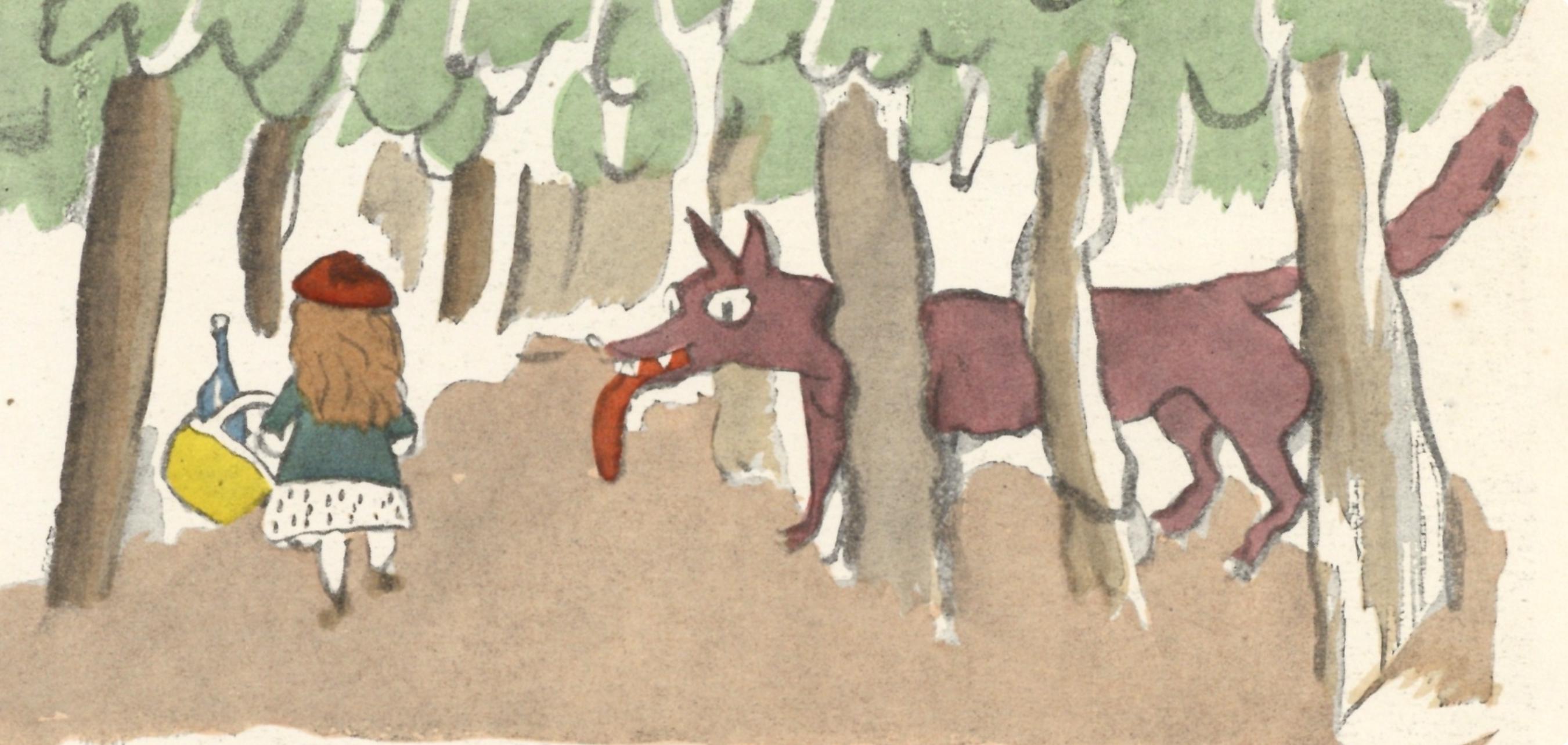 Jules Pascin, Little Red Riding Hood (Le chaperon rouge), XXe siècle, Limited Edition Lithograph