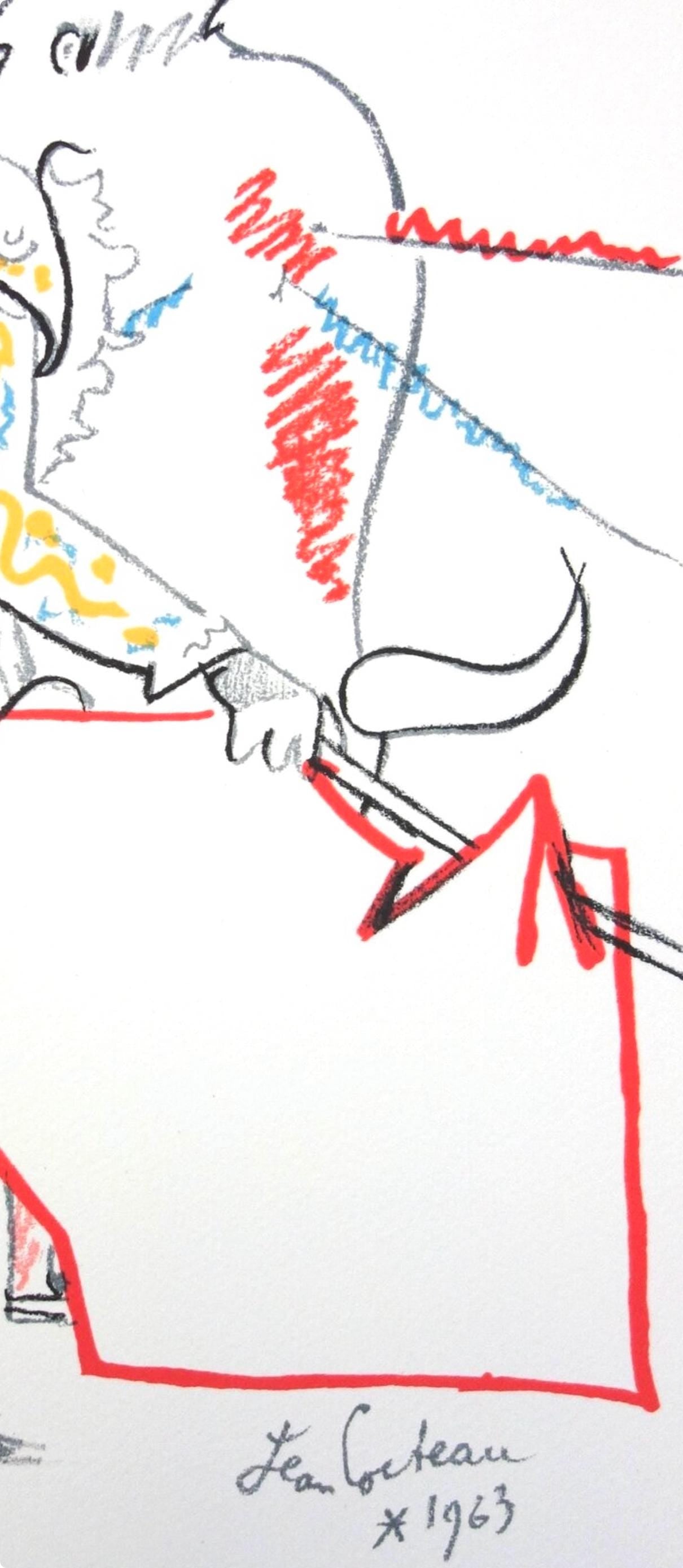 Jean Cocteau, Composition, Taureaux, Limited Edition Lithograph