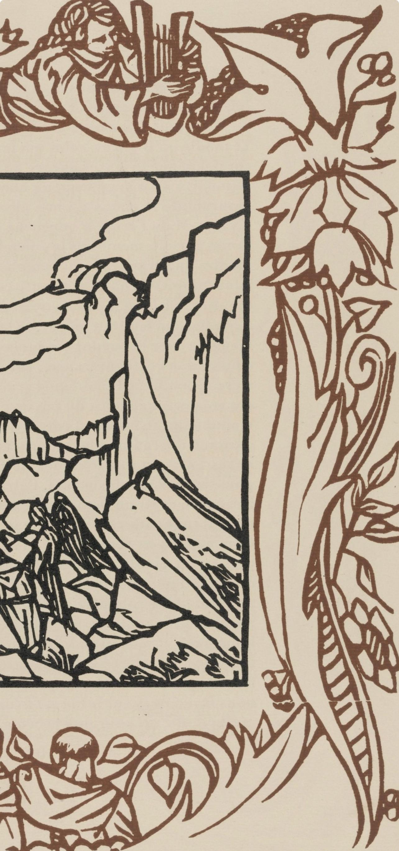 Émile Bernard, Composition (Morane, No. 100), Les Petites Fleurs de St. Françoise, Limited Edition Woodcut