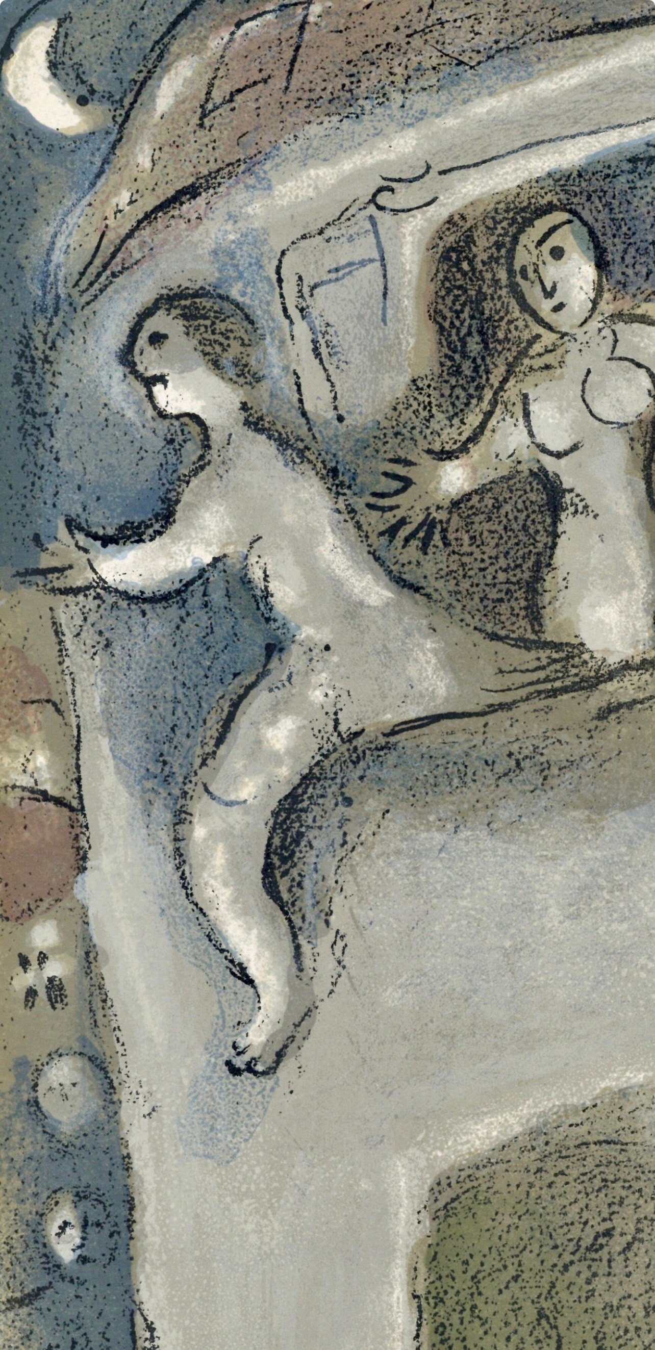 Marc Chagall, David (Mourlot 117-46; Cramer 25), Drawings from the Bible by Marc Chagall, Verve: Revue, Limited Edition Lithograph