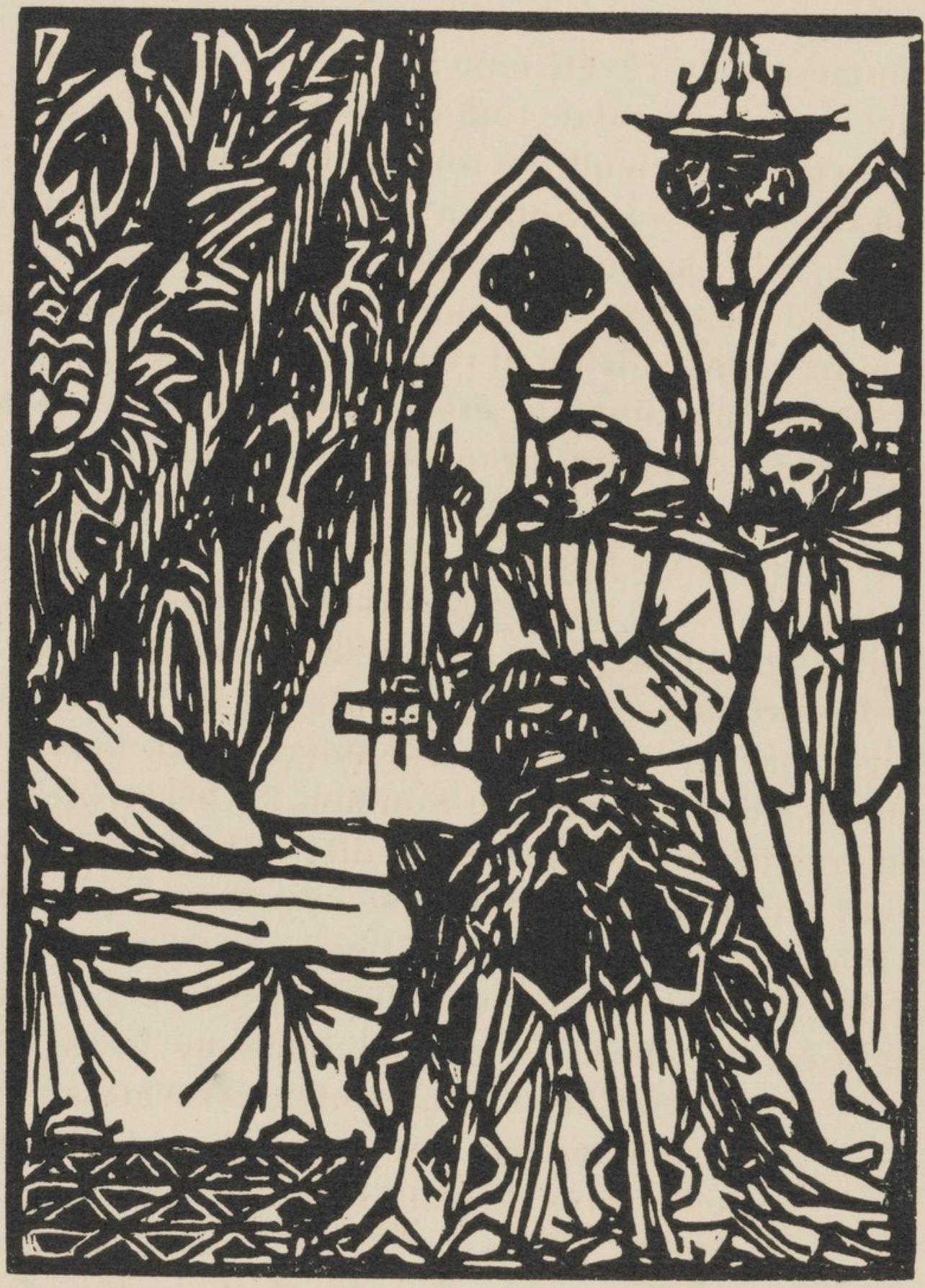 Émile Bernard, Composition (Morane, No. 100), Les Petites Fleurs de St. Françoise, Limited Edition Woodcut