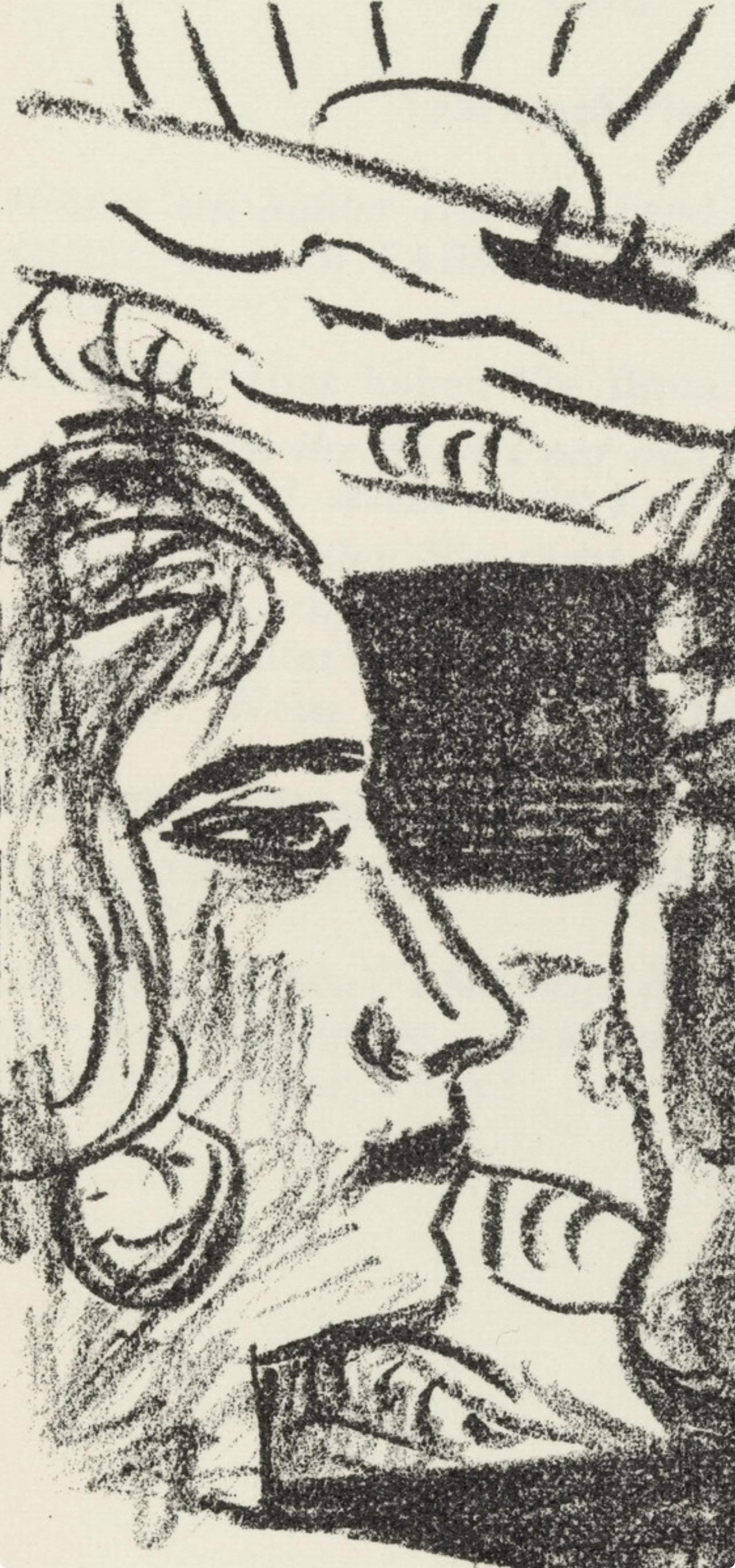 Max Beckmann, Composition (Gallwitz 286; Hofmaier 323-329; Rifkind 150 1-7), Der Mensch ist kein Haustier, Limited Edition Lithograph