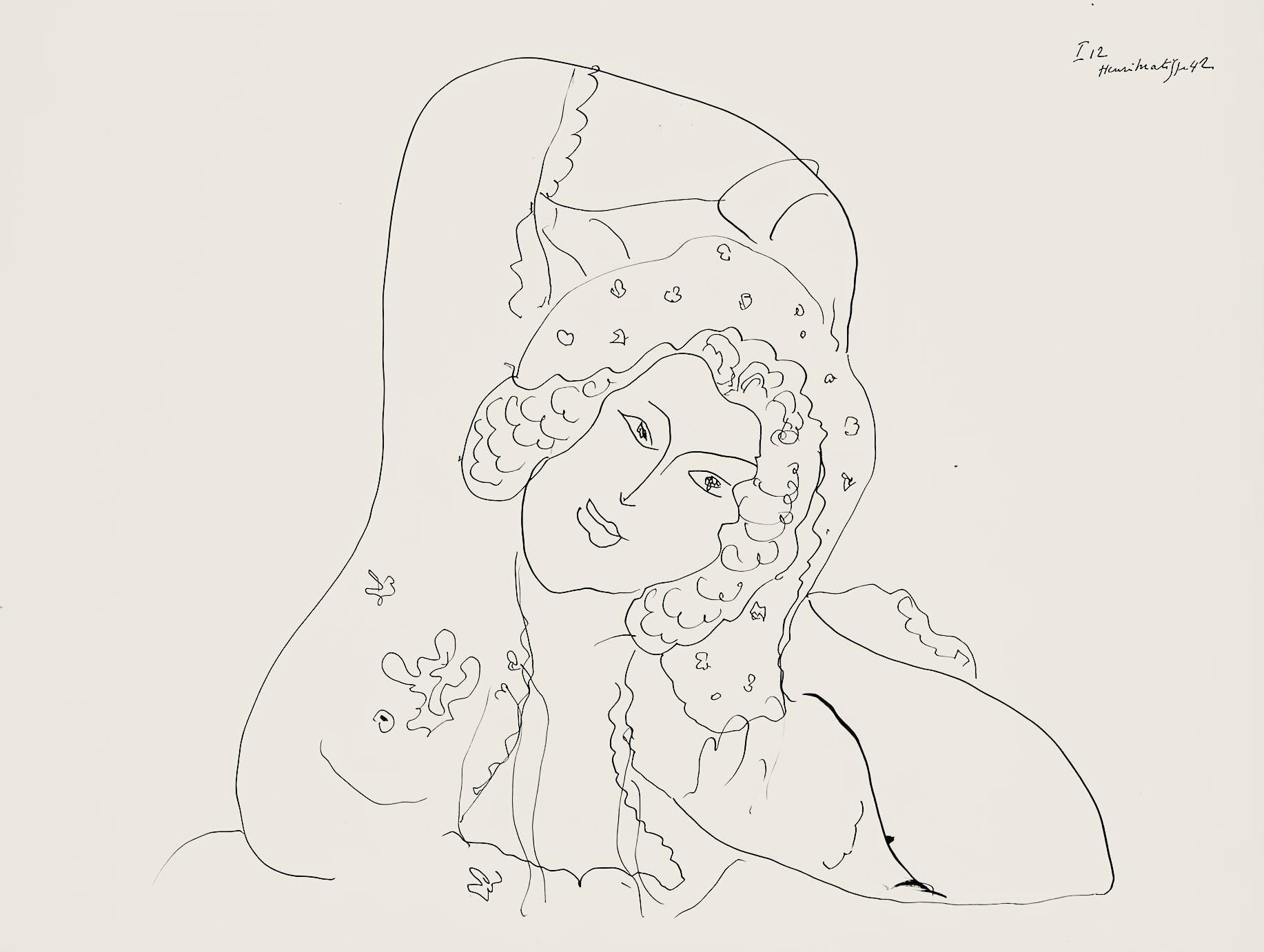 Henri Matisse, Série I, var. 12 (Duthuit 9), Henri Matisse, Dessins, Thèmes et variations, Limited Edition Lithograph