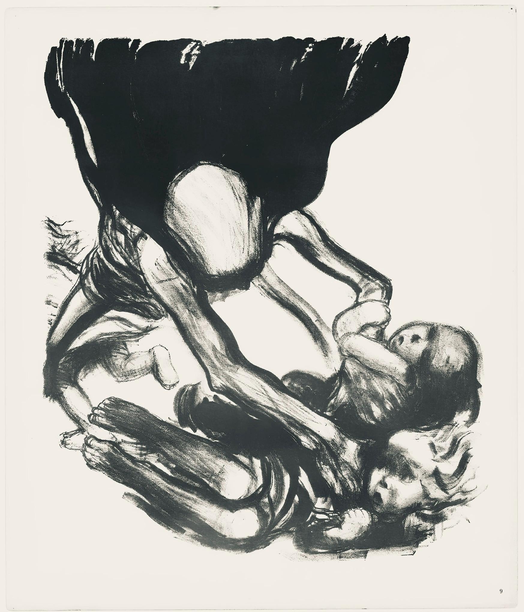 Käthe Kollwitz, Death Grabbing at a Group of Children (Tod greift in eine Kinderschar), Limited Edition Lithograph