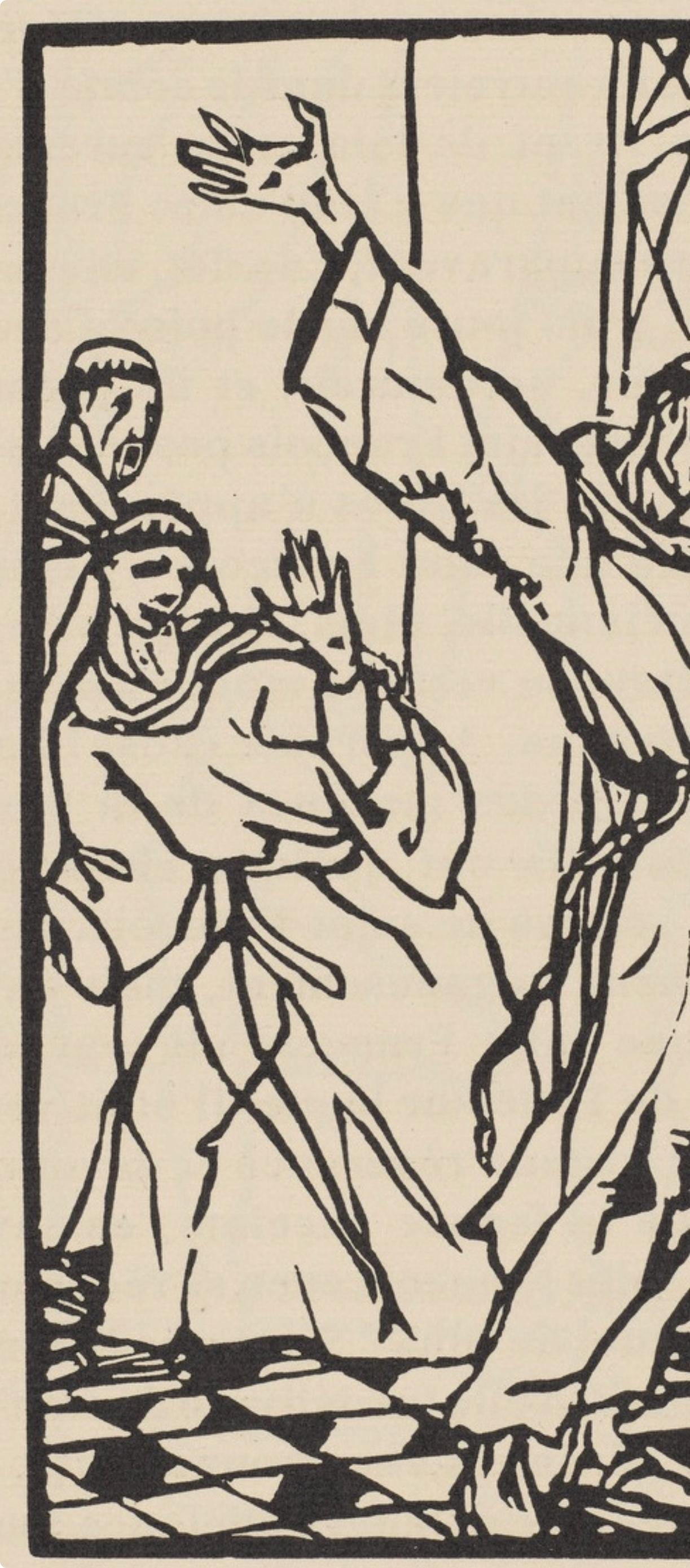 Émile Bernard, Composition (Morane, No. 100), Les Petites Fleurs de St. Françoise, Limited Edition Woodcut