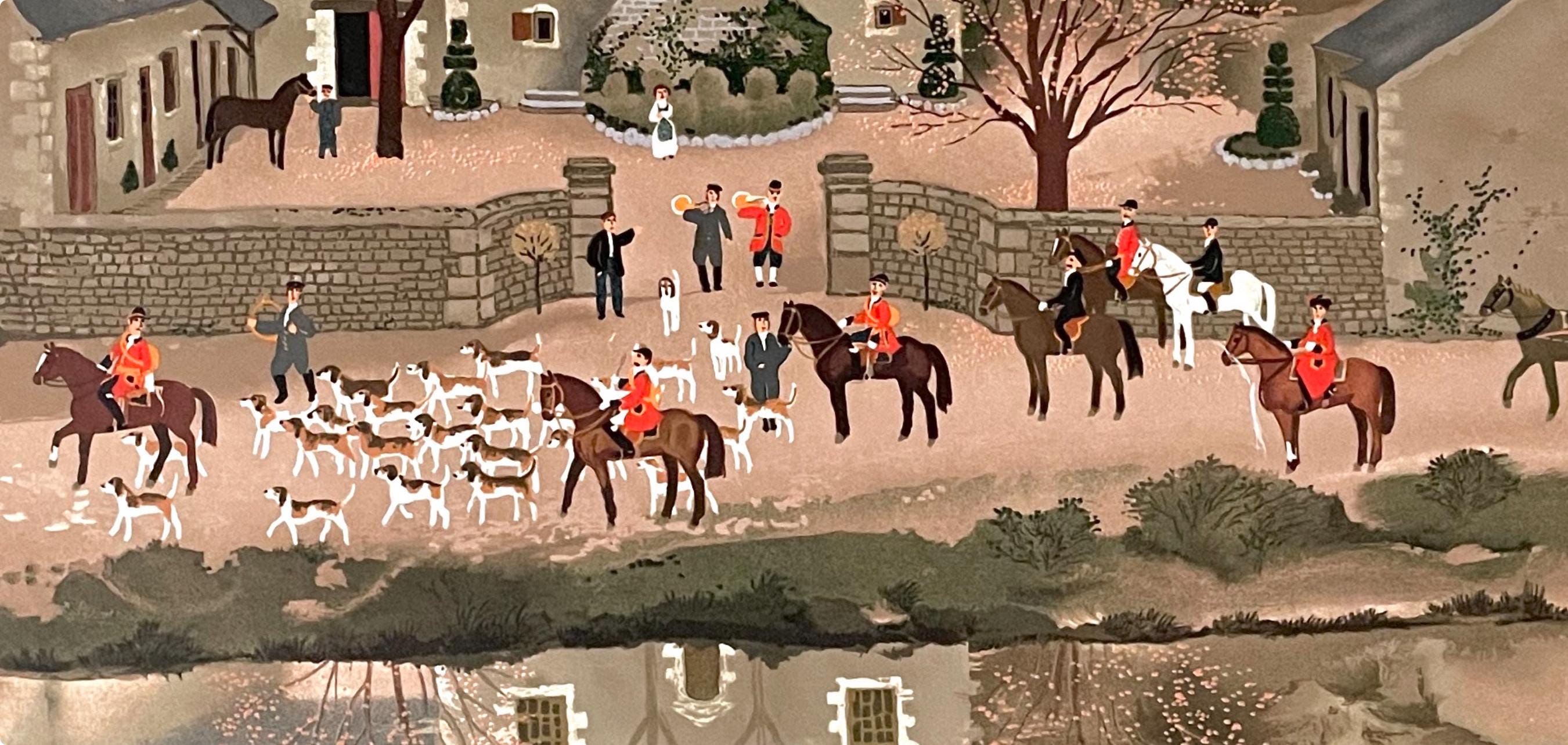Michel Delacroix, La Sortie du Chenil, Limited Edition Lithograph