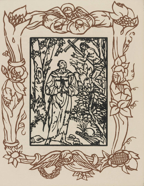 Émile Bernard, Composition (Morane, No. 100), Les Petites Fleurs de St. Françoise, Limited Edition Woodcut