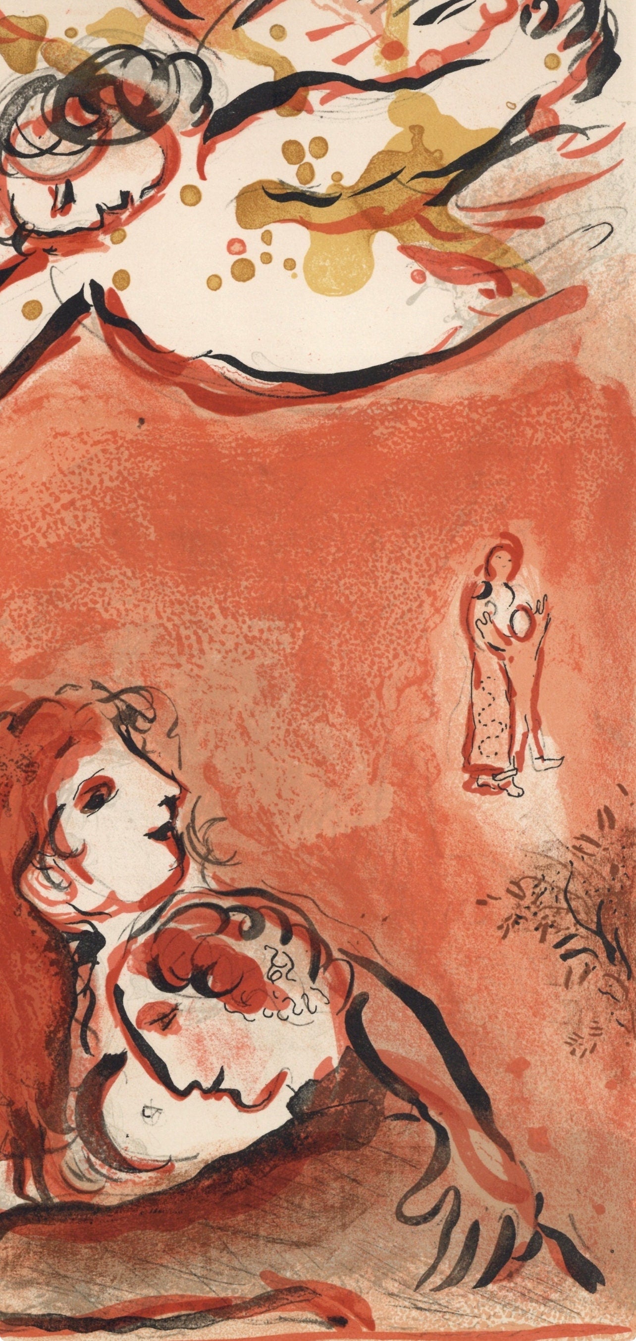 Marc Chagall, The face of Israel (Mourlot 117-46; Cramer 25), Drawings from the Bible, Verve: Revue, Limited Edition Lithograph