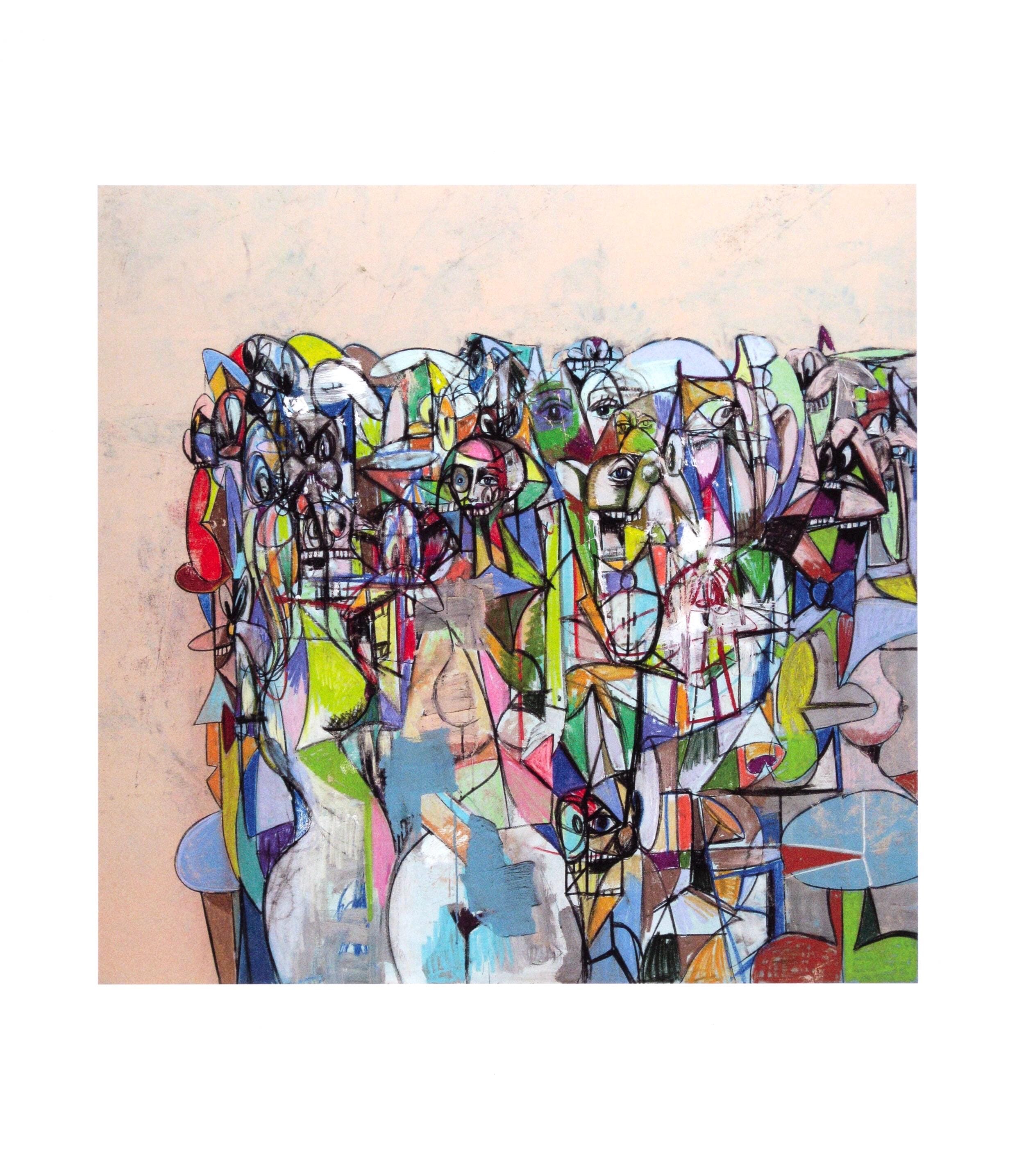George Condo, Compression III, Drawing Paintings, Limited Edition Four Color Process Print