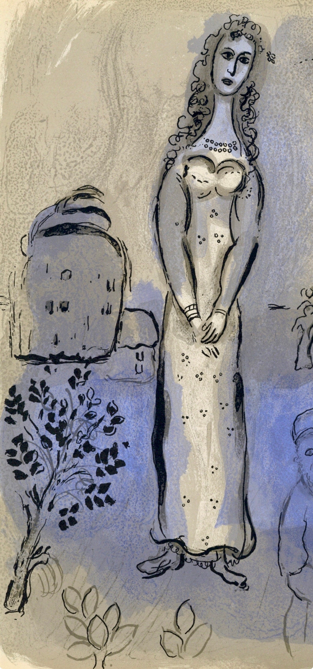 Marc Chagall, Esther (Mourlot 117-46; Cramer 25), Drawings from the Bible by Marc Chagall, Verve: Revue, Limited Edition Lithograph