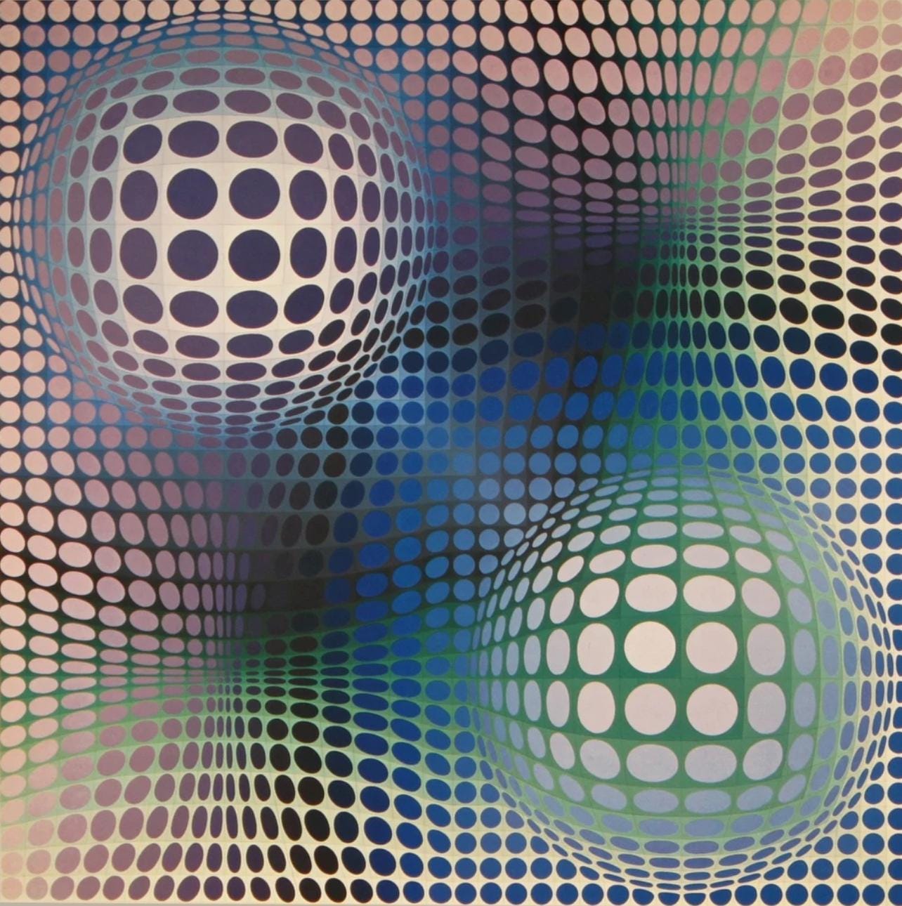 Victor Vasarely, Composition, Damier, Limited Edition Héliogravure