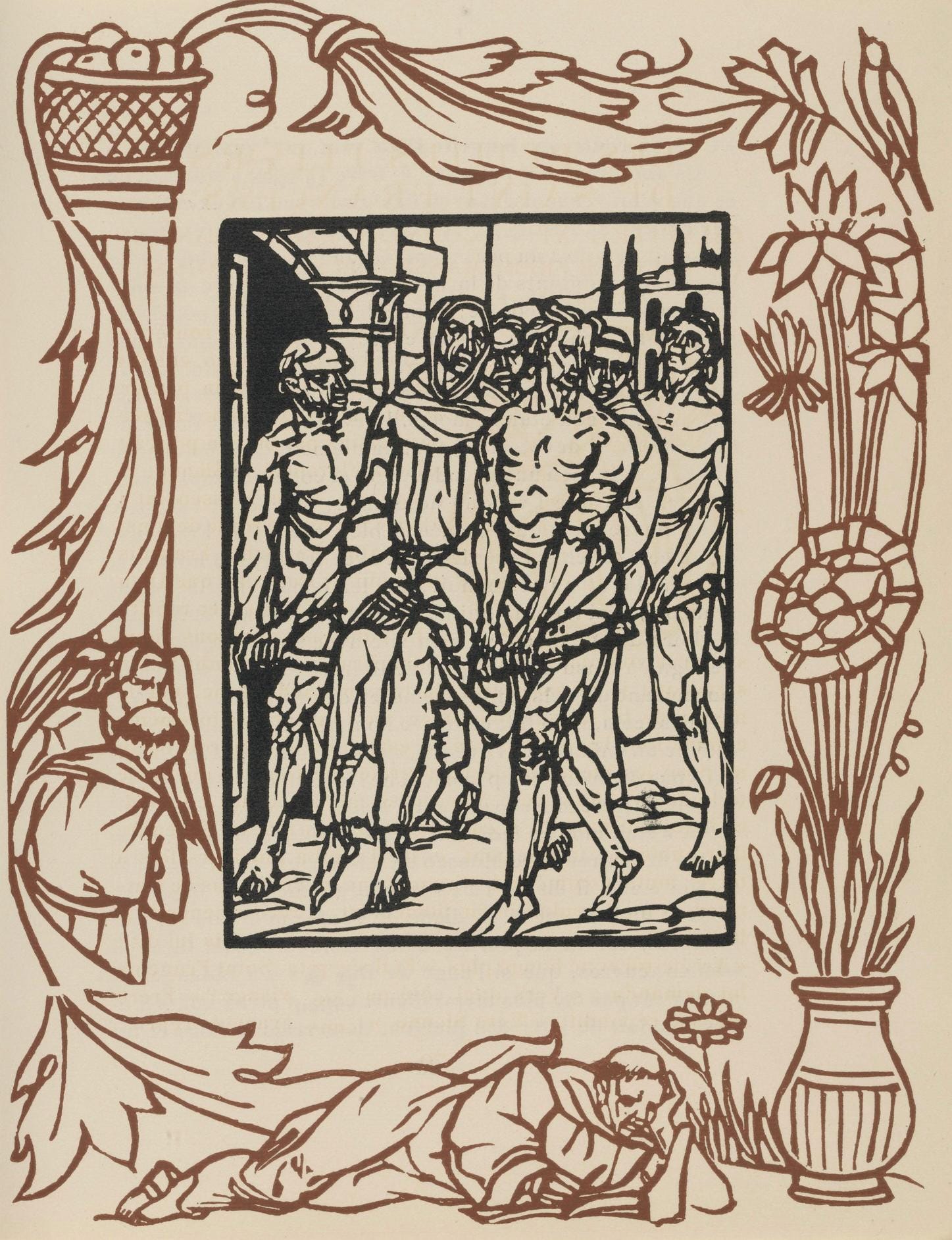 Émile Bernard, Composition (Morane, No. 100), Les Petites Fleurs de St. Françoise, Limited Edition Woodcut