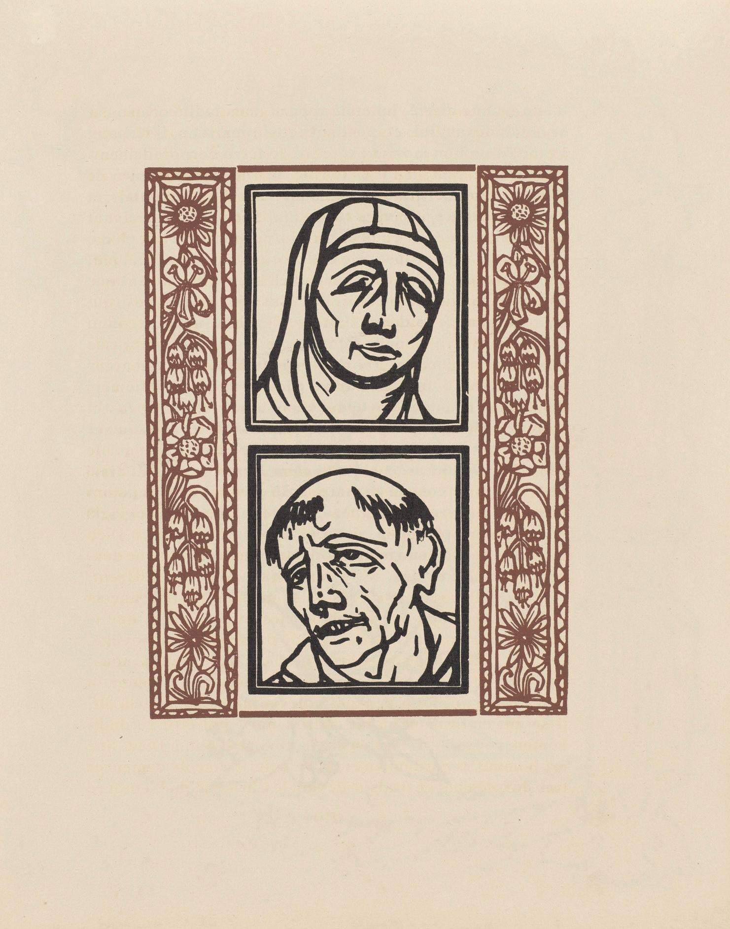 Émile Bernard, Composition (Morane, No. 100), Les Petites Fleurs de St. Françoise, Limited Edition Woodcut