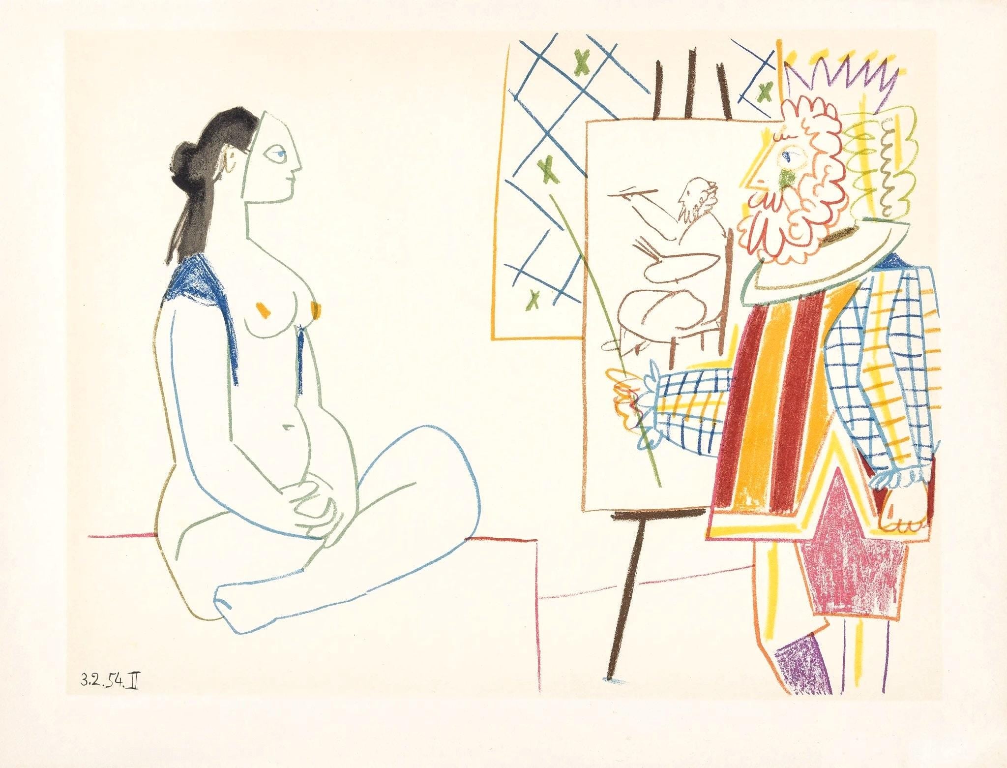 Pablo Picasso, Composition, Picasso and the Human Comedy, Verve: Revue Artistique et Littéraire, Limited Edition Lithograph