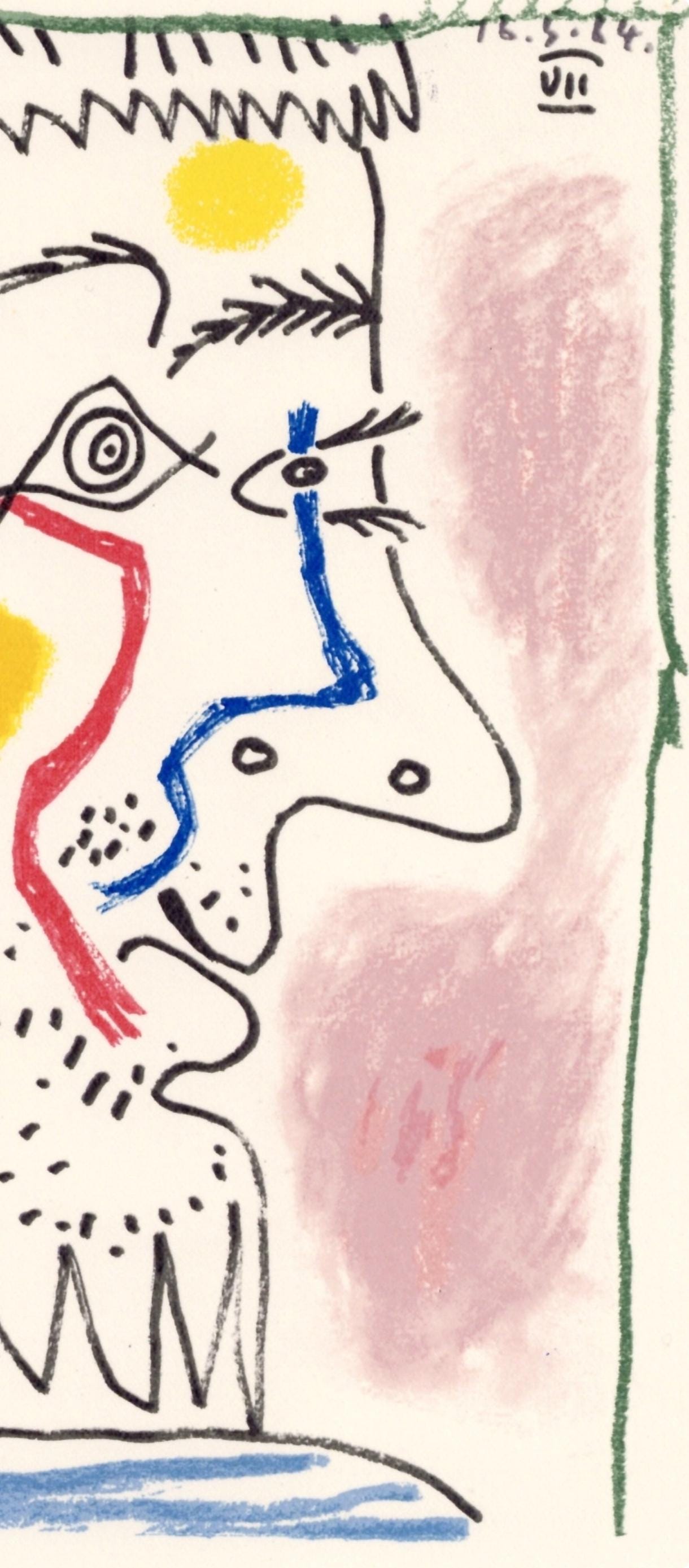 Pablo Picasso, Composition, Le Goût du Bonheur (Cramer 148; Bloch 2013), Limited Edition Mixed Media Lithograph