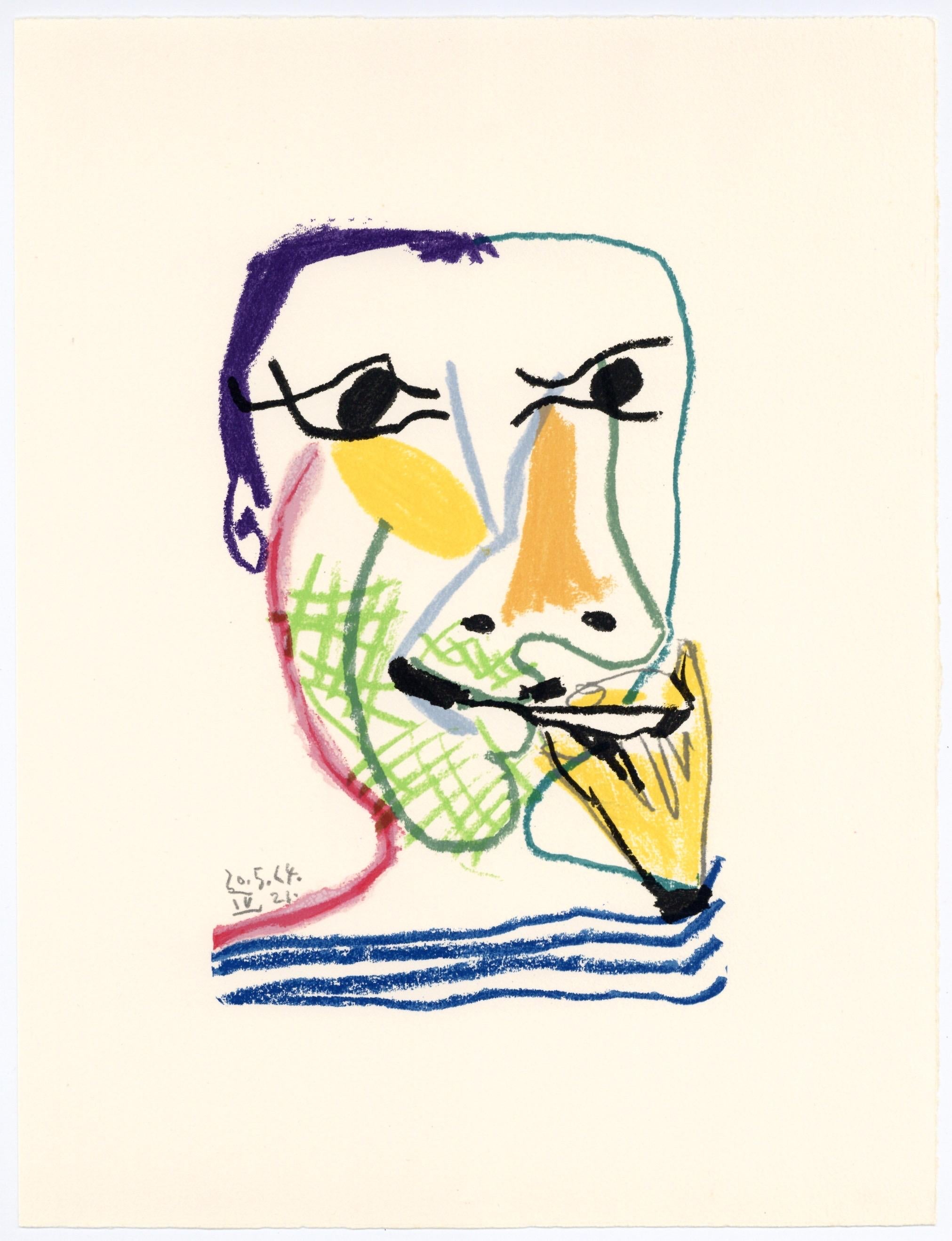 Pablo Picasso, Composition, Le Goût du Bonheur (Cramer 148; Bloch 2013), Limited Edition Mixed Media Lithograph