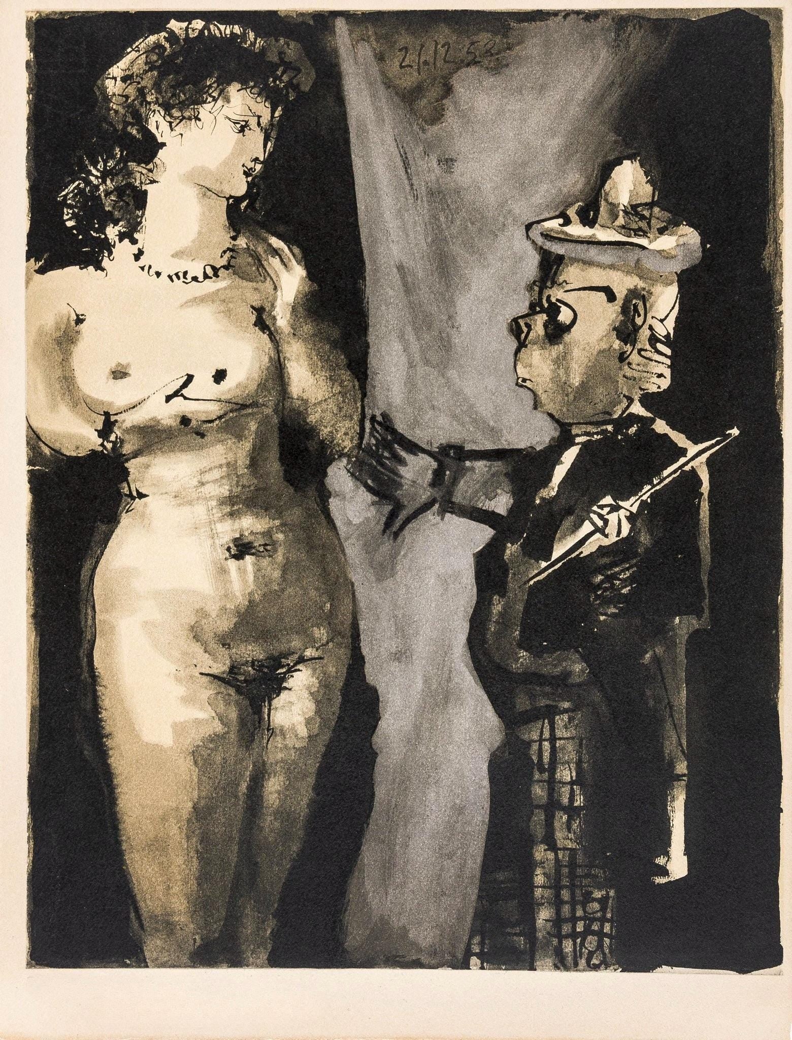 Pablo Picasso, Composition, Picasso and the Human Comedy, Verve: Revue Artistique et Littéraire, Limited Edition Lithograph