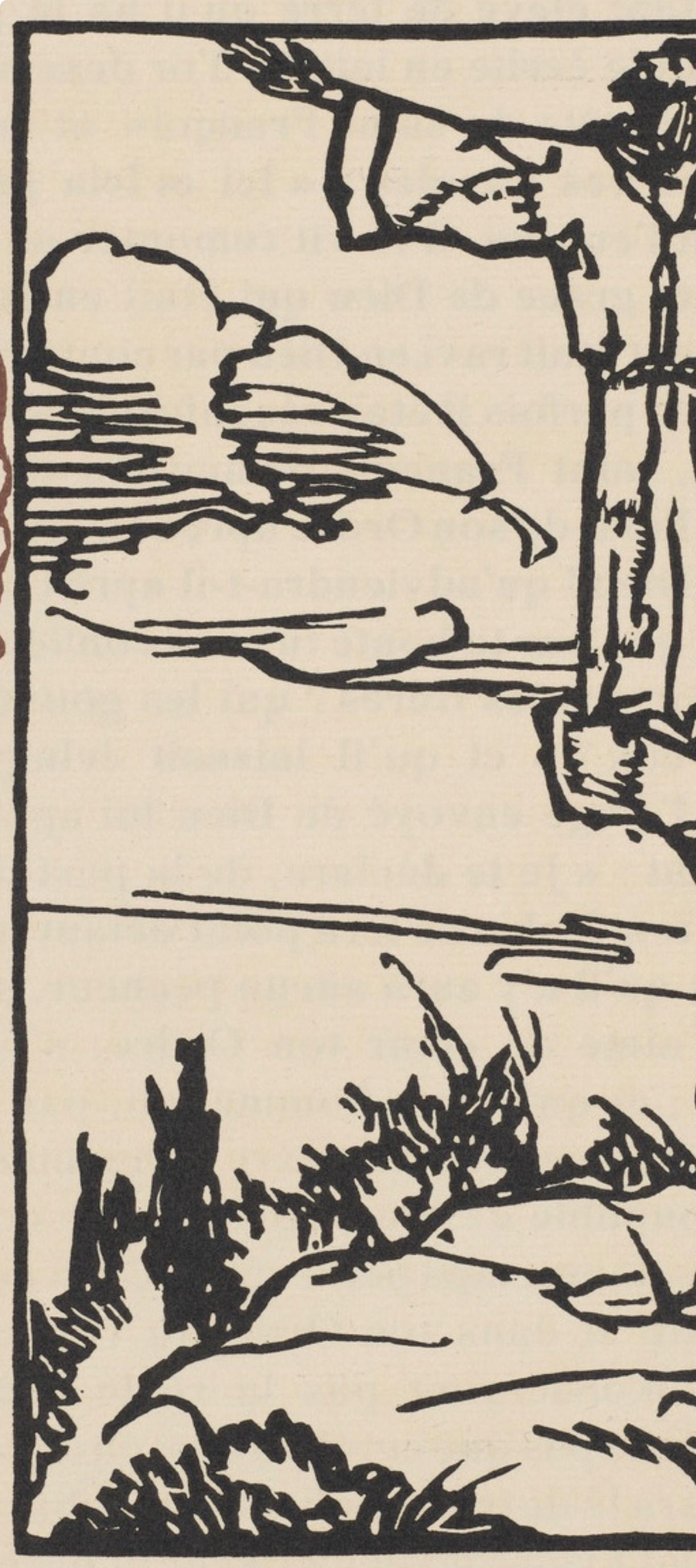 Émile Bernard, Composition (Morane, No. 100), Les Petites Fleurs de St. Françoise, Limited Edition Woodcut
