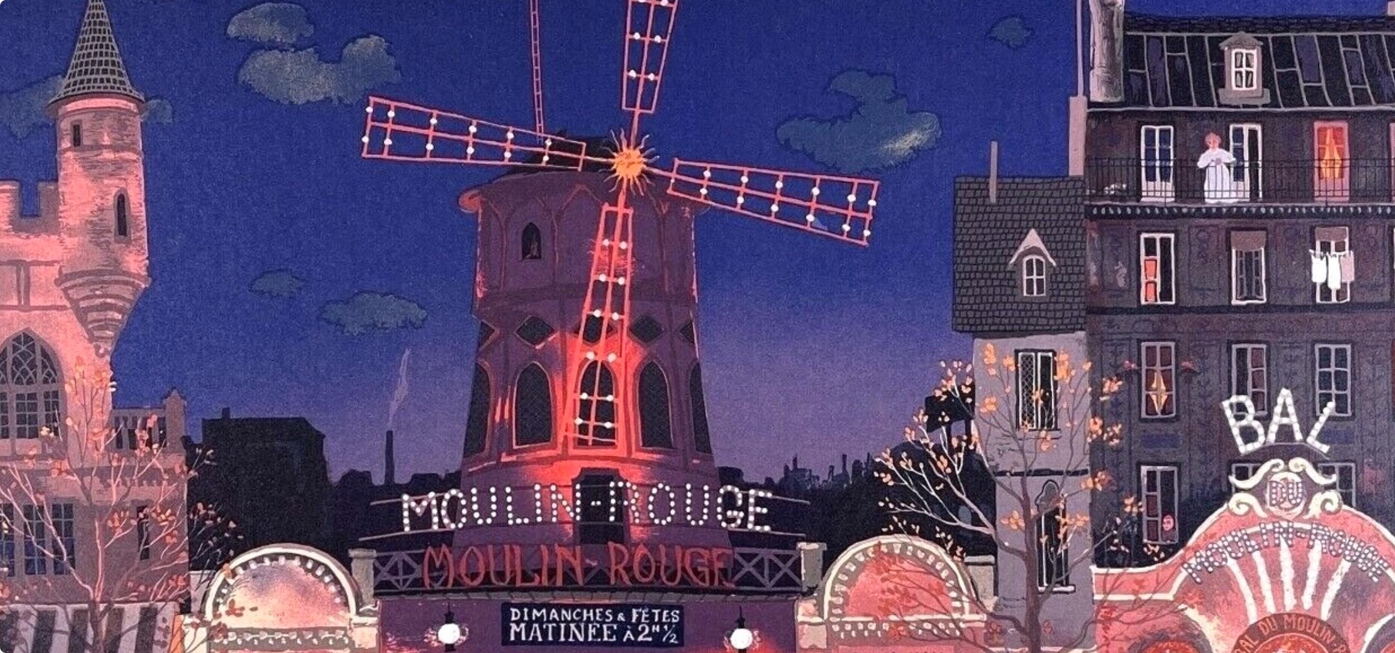 Michel Delacroix, Le Moulin Rouge, Limited Edition Lithograph