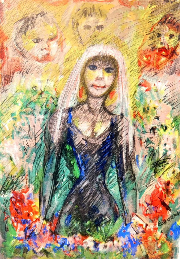 Edouard Goerg, La mariée, Vingt fables de La fontaine, Limited Edition Woodcut