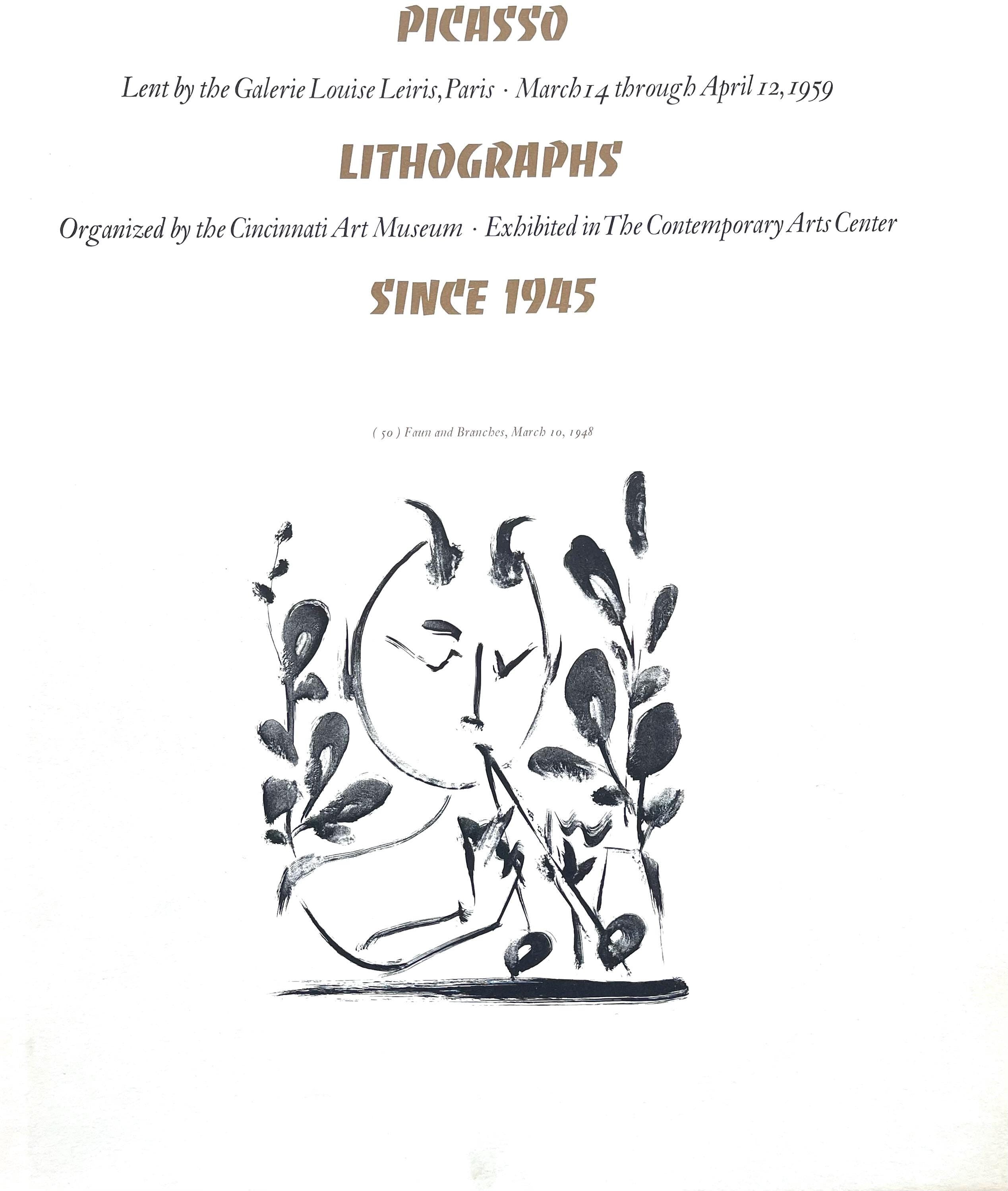 Pablo Picasso, Composition, Picasso Lithographs Since 1945, Cincinnati Art Museum, Limited Edition Lithograph