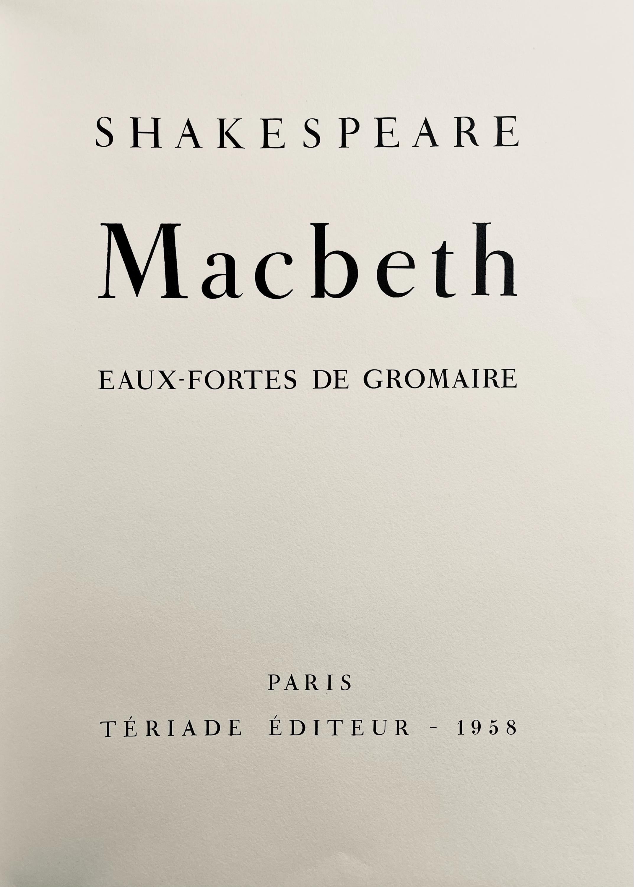 Marcel Gromaire, Macbeth, Frontispice, Shakespeare, Macbeth, Eaux-fortes de Gromaire, Limited Edition Etching