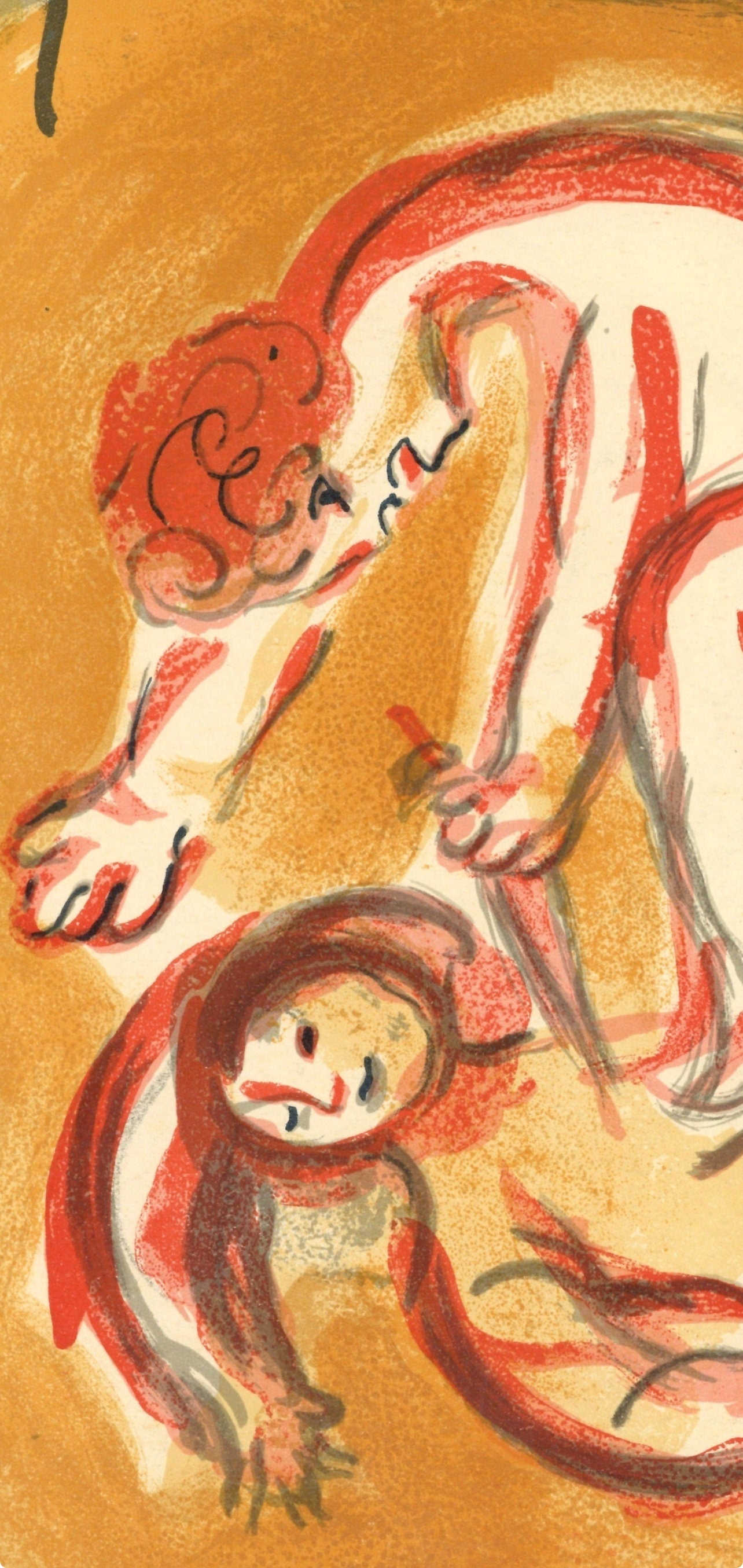Marc Chagall, Cain and Abel (Mourlot 117-46; Cramer 25), Drawings from the Bible by Marc Chagall, Verve: Revue, Limited Edition Lithograph