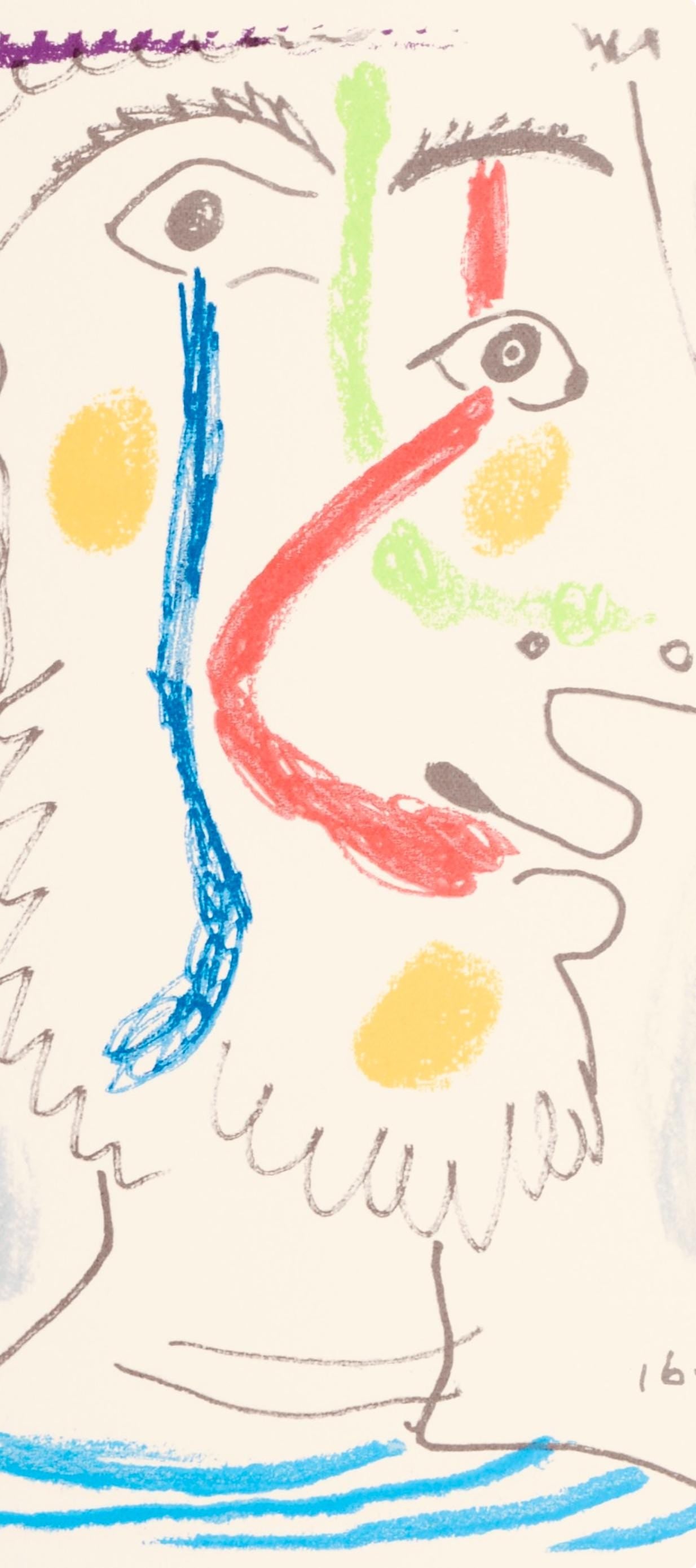Pablo Picasso, Composition, Le Goût du Bonheur (Cramer 148; Bloch 2013), Limited Edition Mixed Media Lithograph